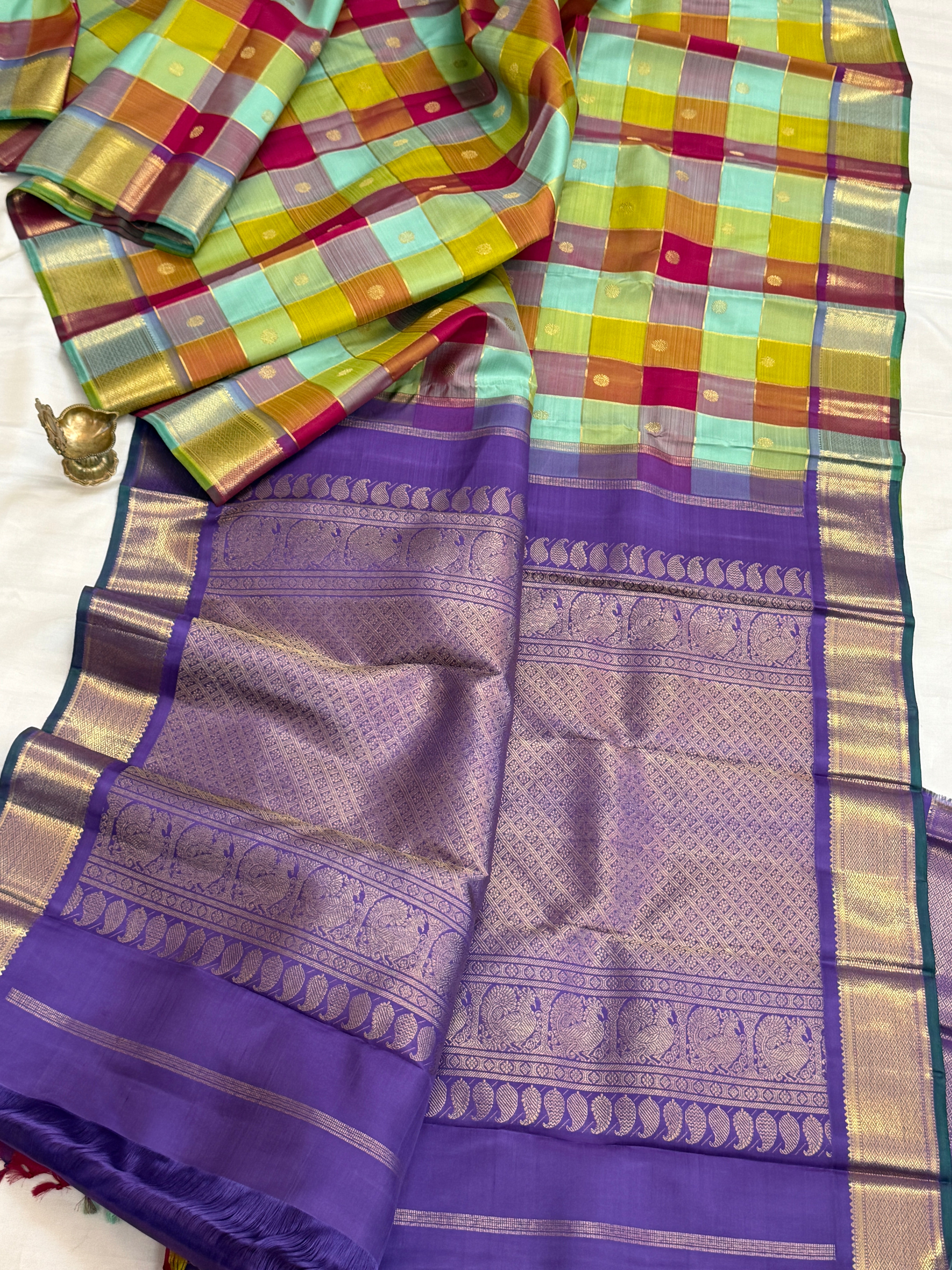PAALUM PAZHAMUM CHECKS/ Kanjipuram silk CLSA11351