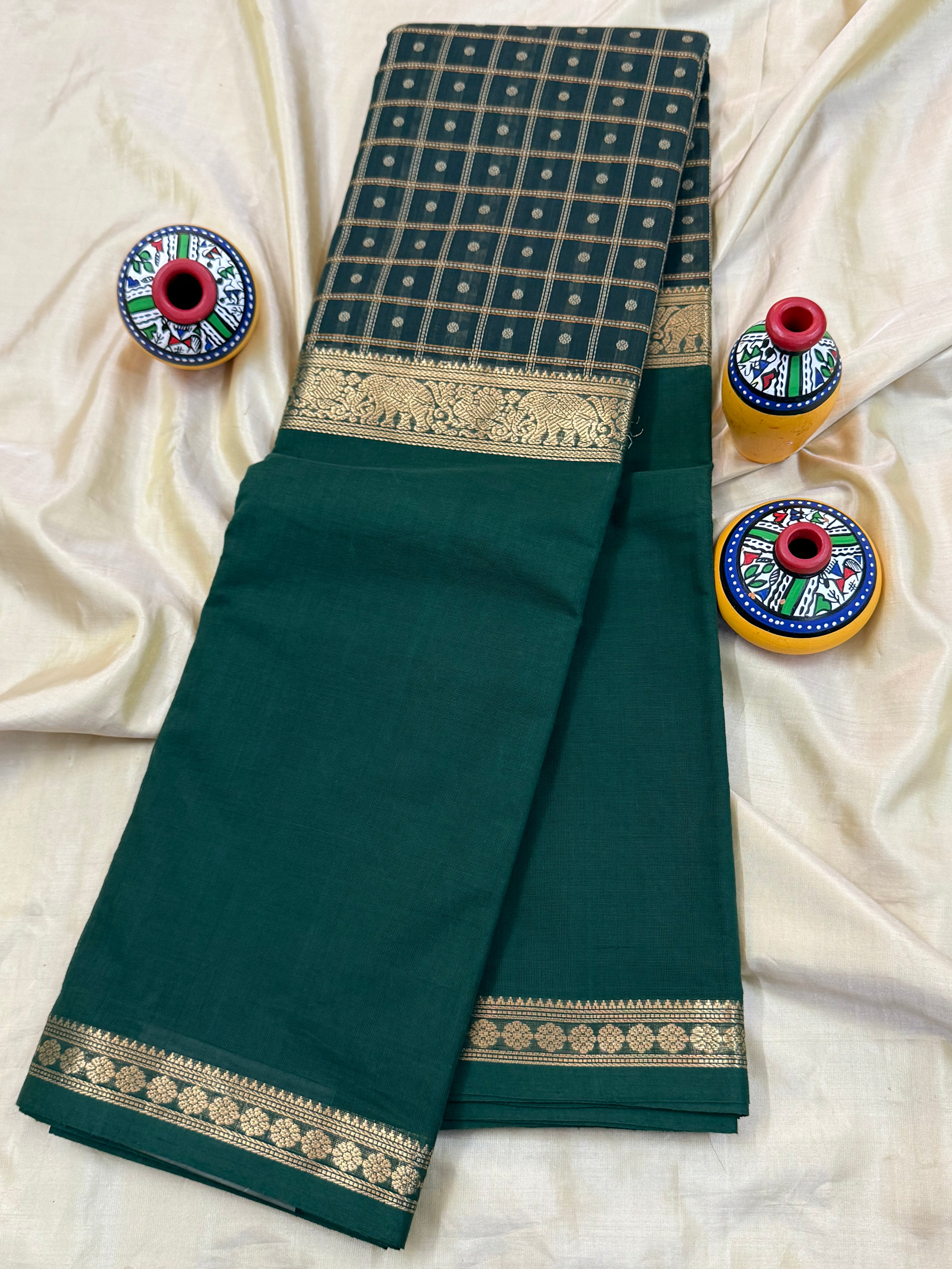 Green long border / Kanchi Cotton CL5824