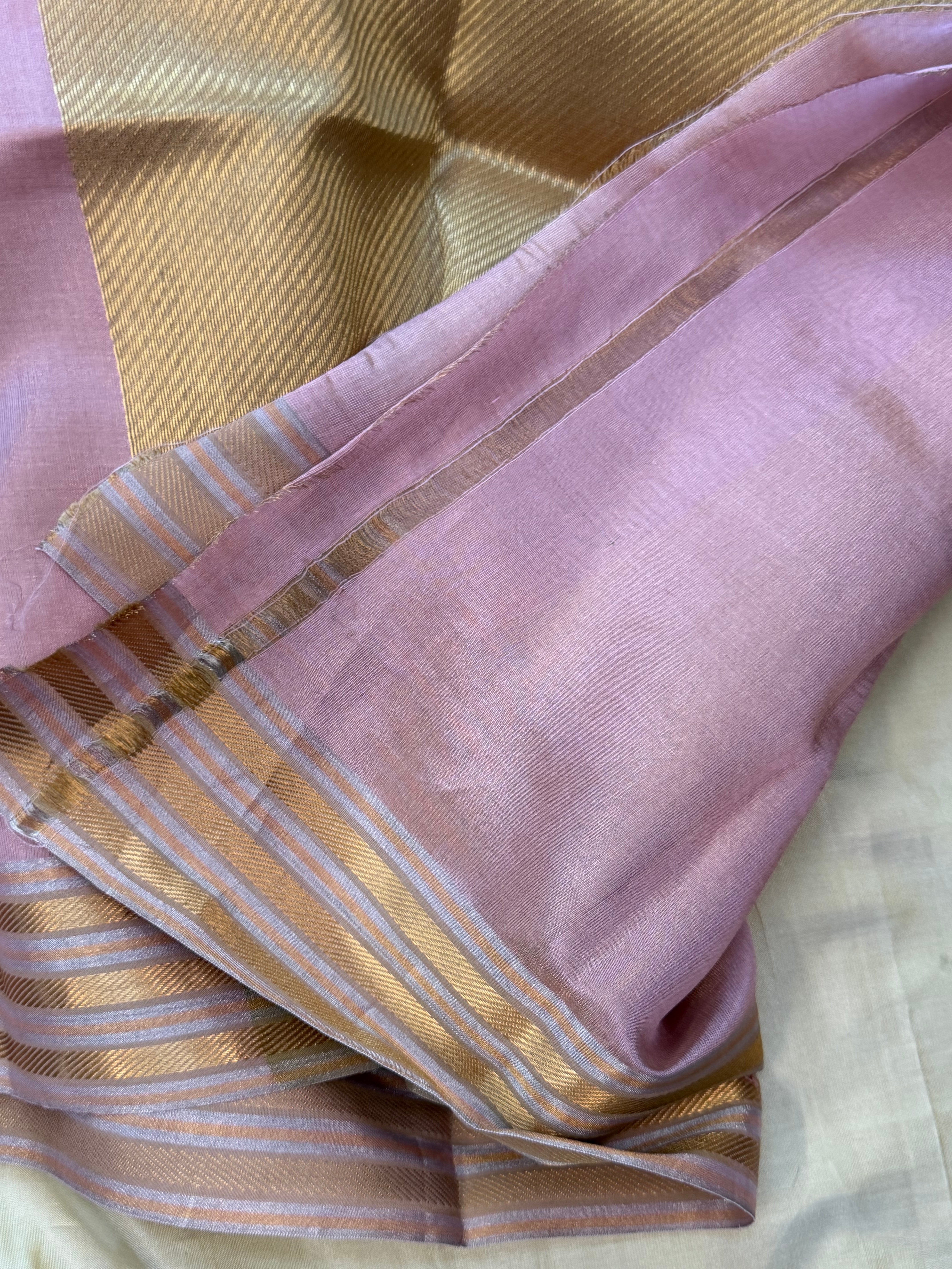Pink tissue varisapet   / revival Chanderi silk