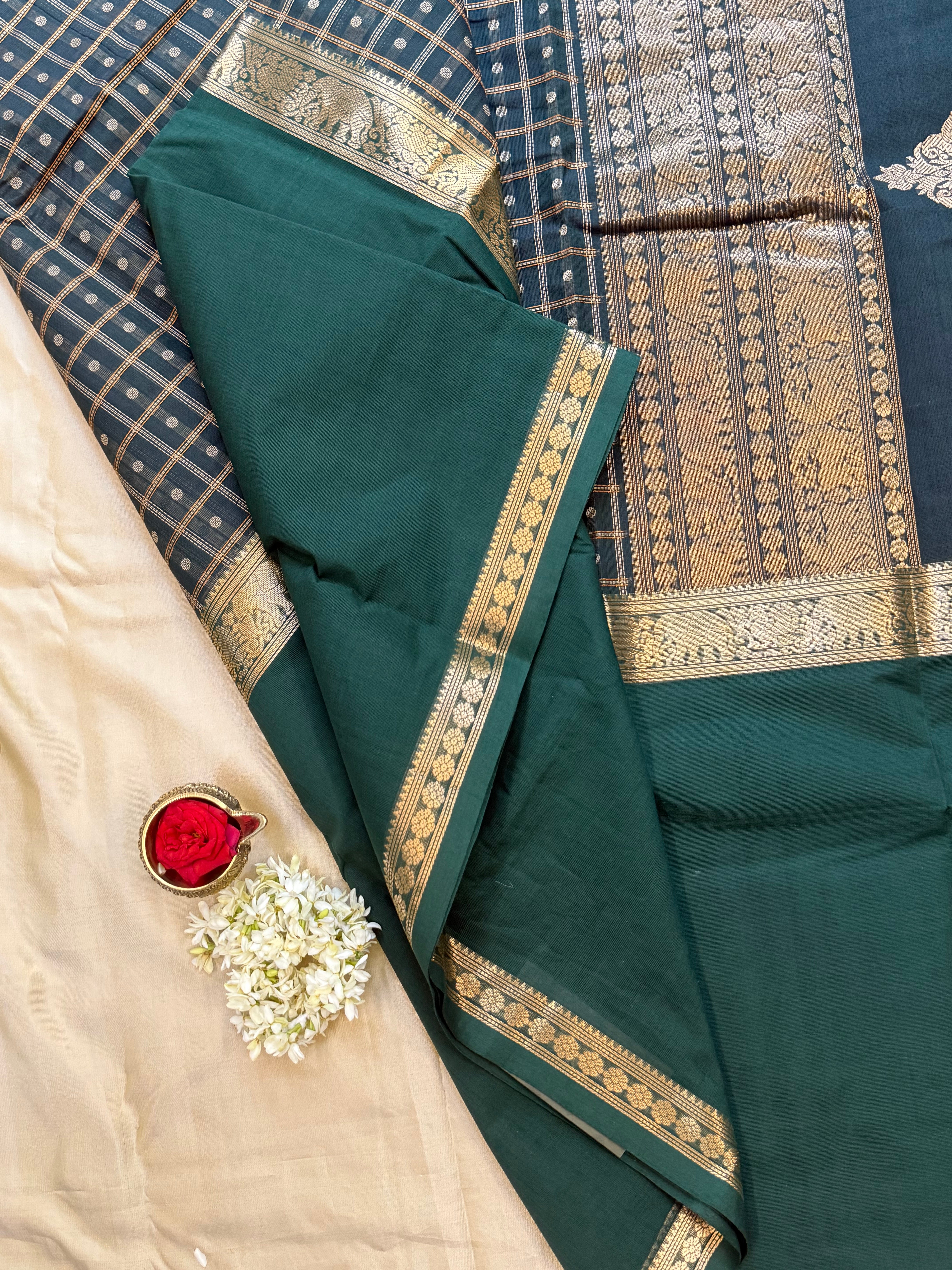 Green mubbagam/ Kanchi Cotton