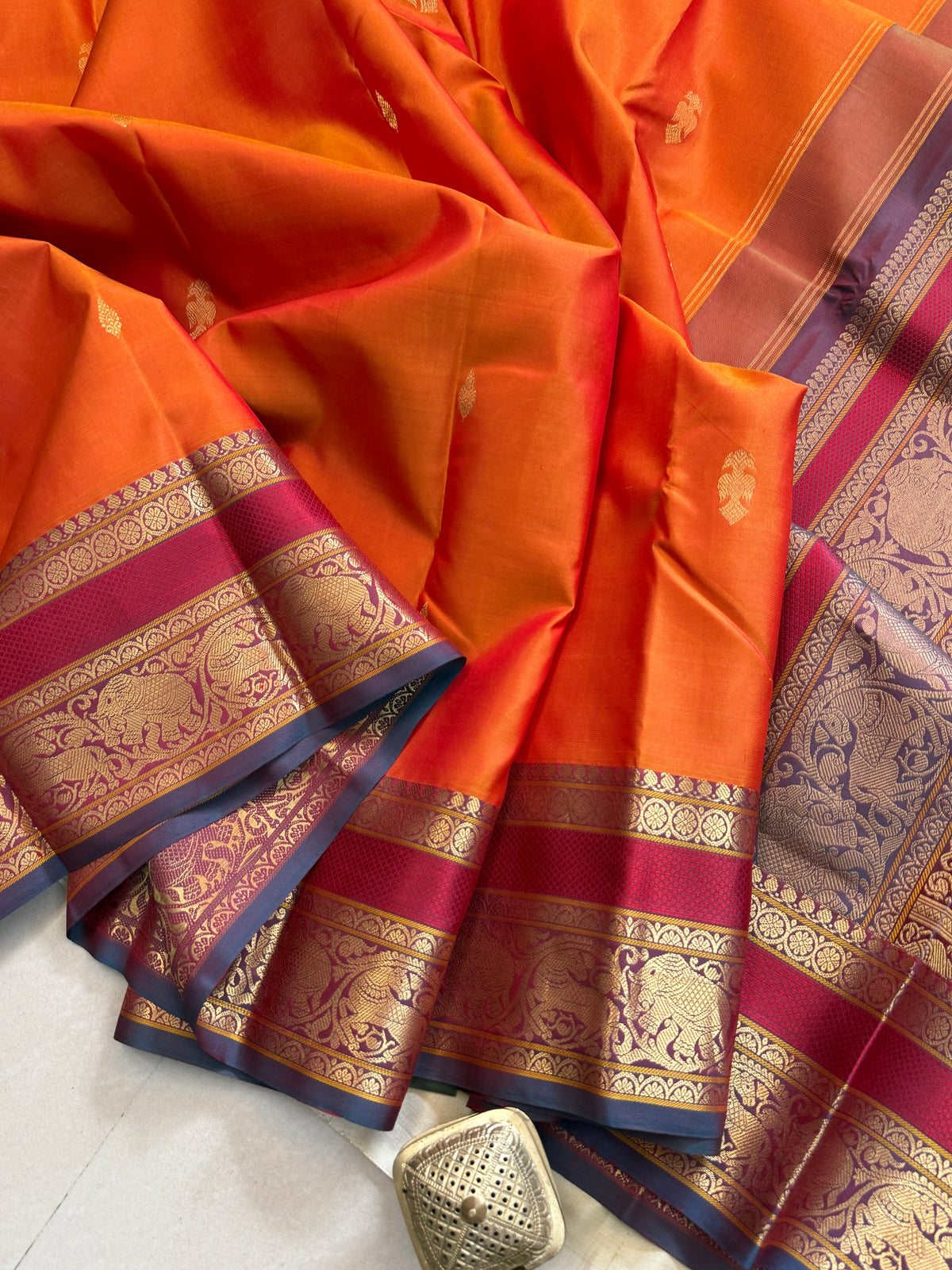 Special edition-unusual colour with Zari butta silk saree/clsa 11898