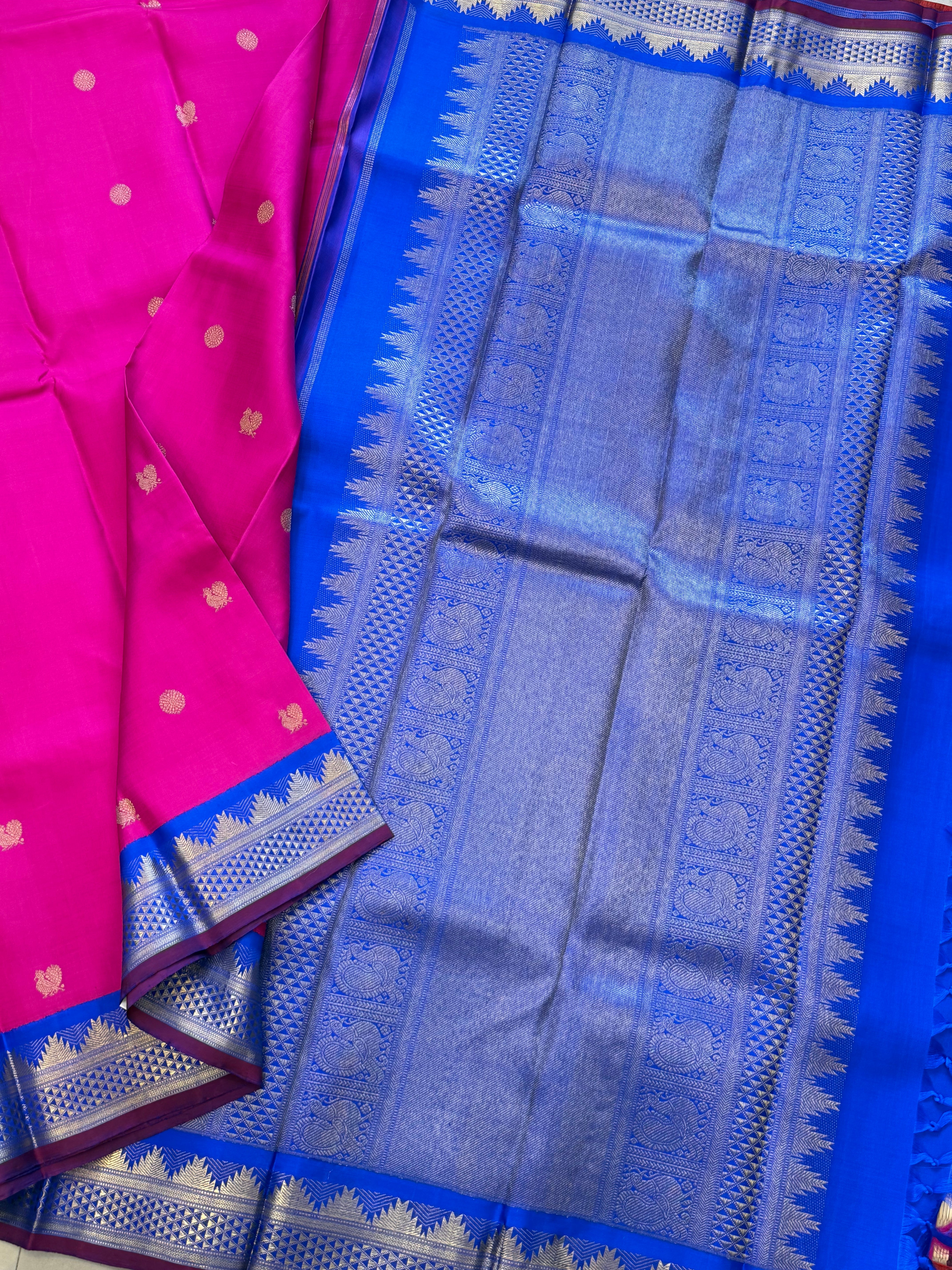 Pink Kai Korvai - clearance sale / kanjipuram silk