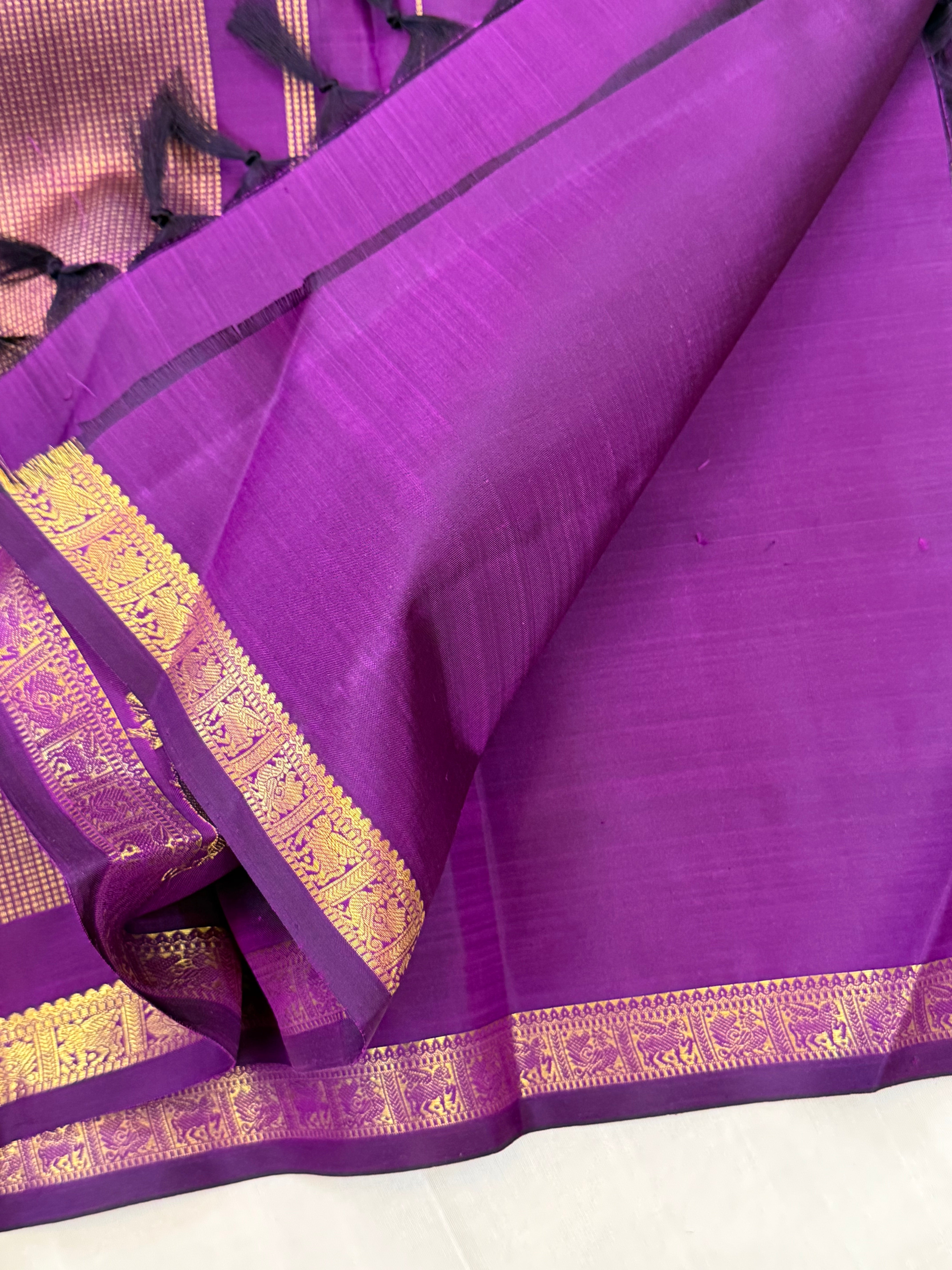 Purple Kili border 2g Kanjipuram silk CLSA11021