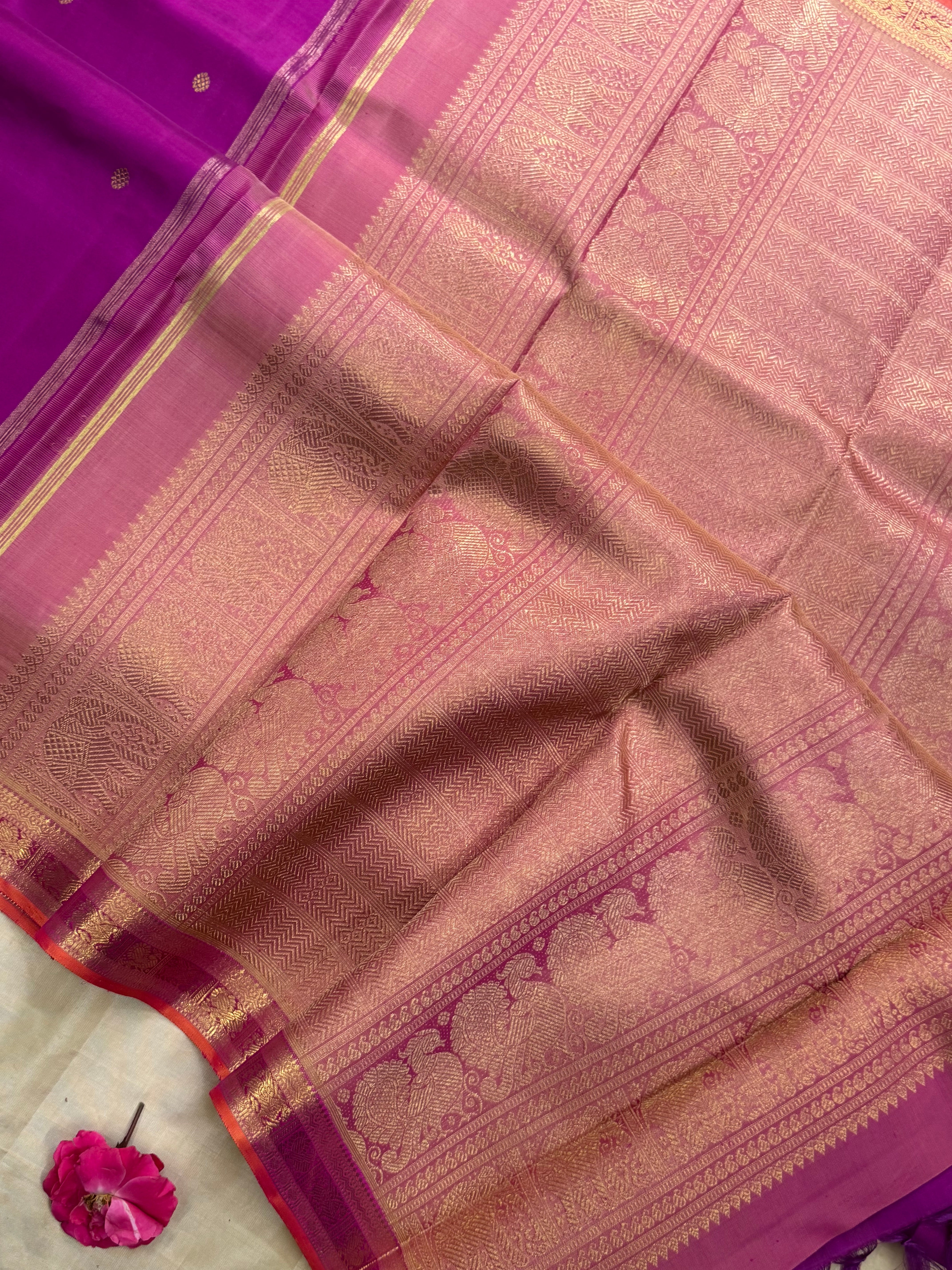 Vaadamalli small border pure Zari Kanjipuram silk CLSA3624