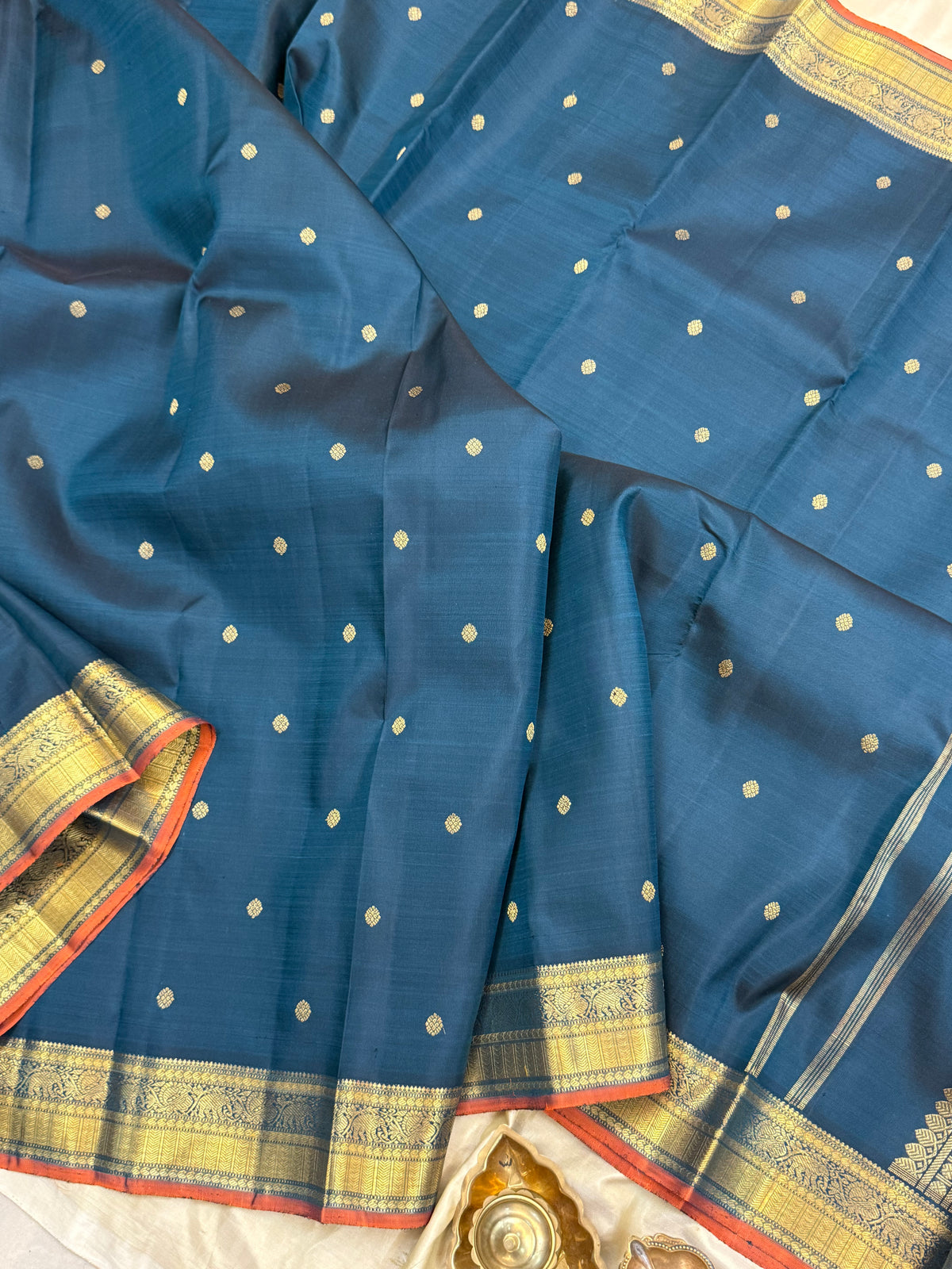 Teal blue body Butta / Kanjipuram silk CLSA10123