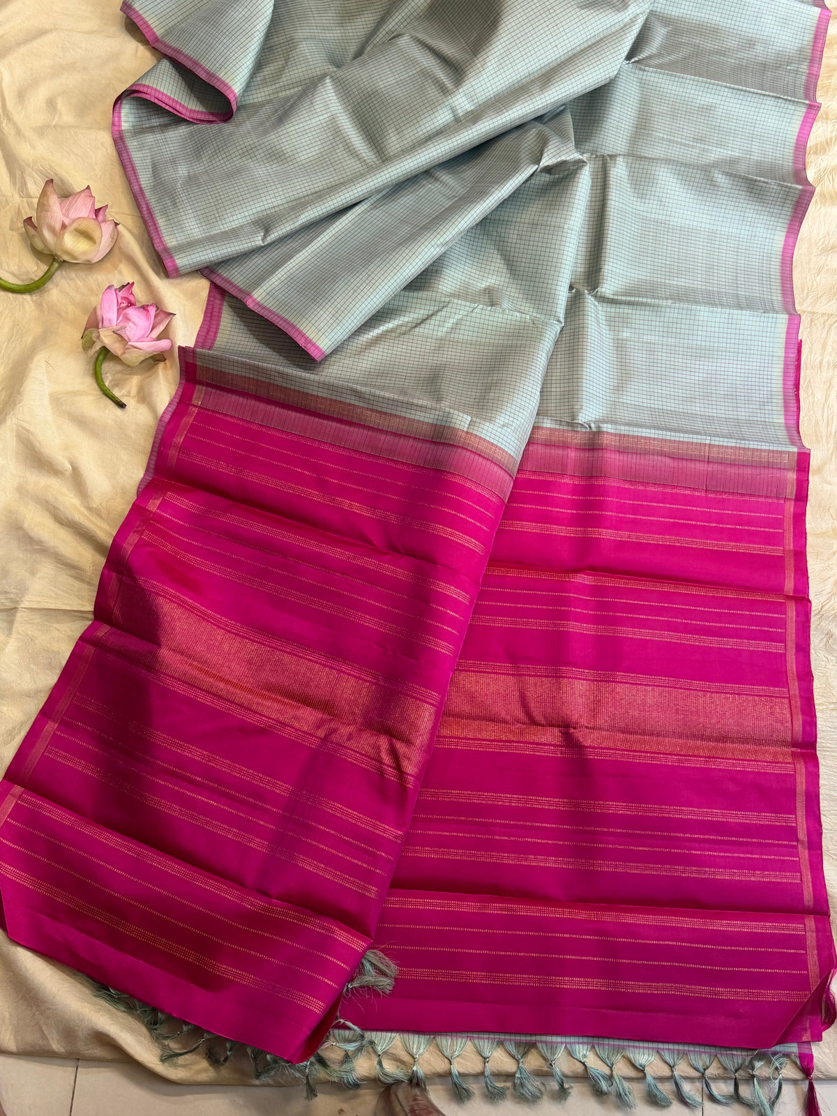 Elakai Kattam simple pure Zari Kanjipuram clsa12711