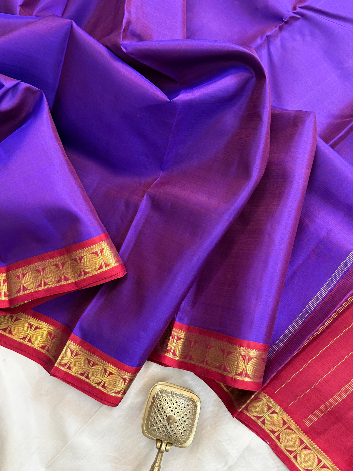 royal purple small border Zari Butta/kanjipuram silk saree clsa 11567
