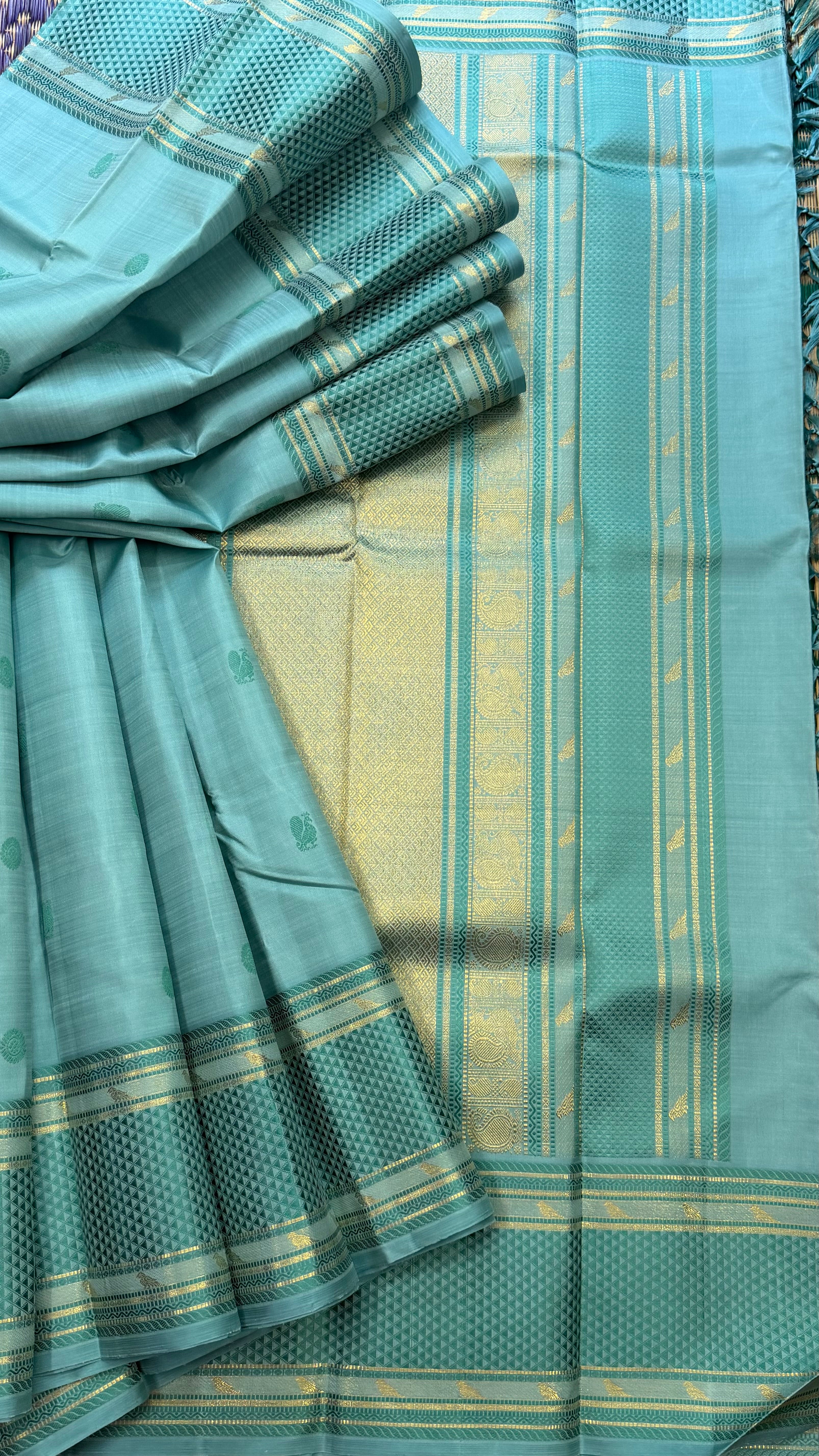 KILIYE :  powder blue kili  work Kanjipuram silk