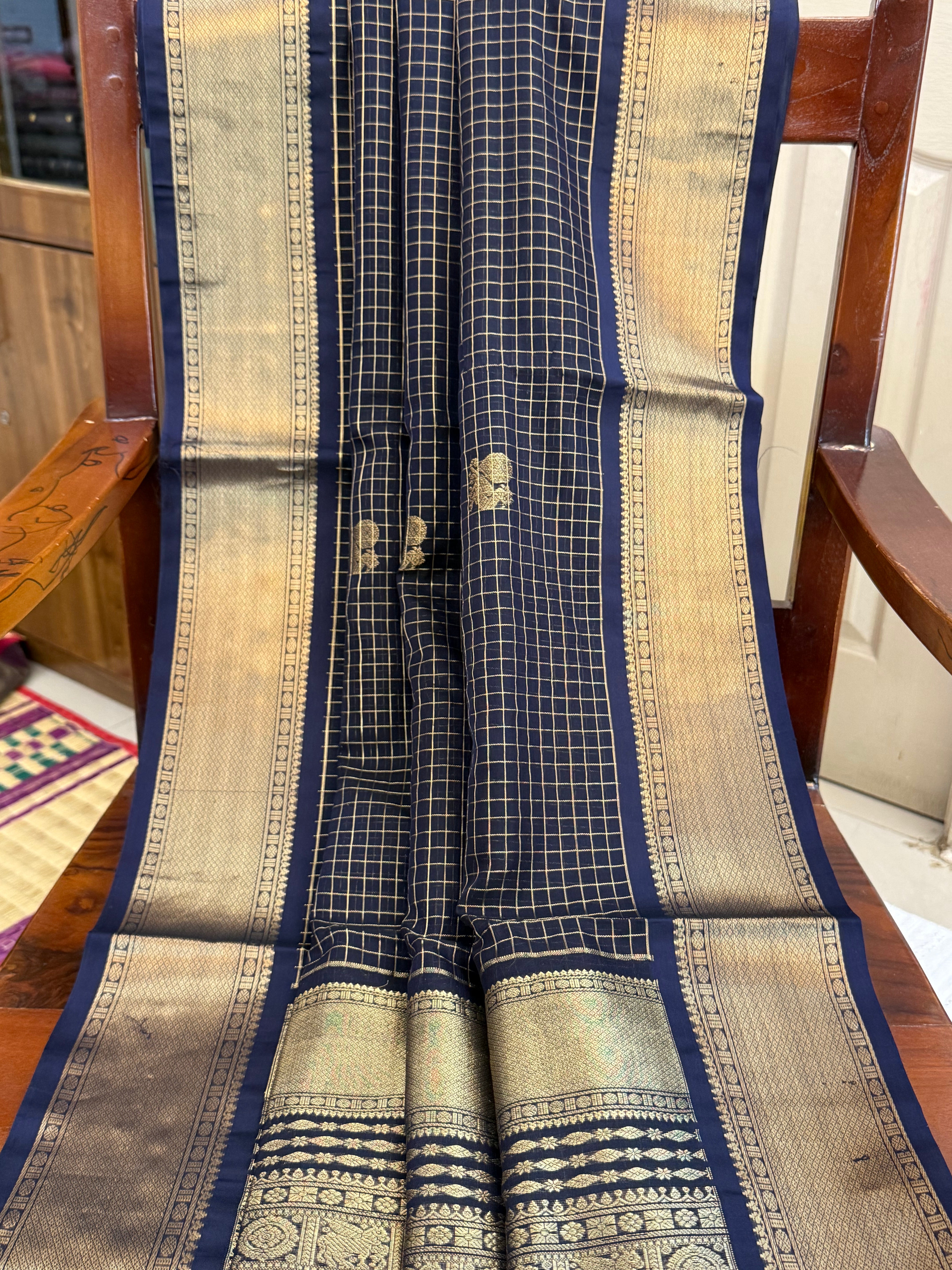 Deep blue kattam butta / Premium Silk Cotton CL1711