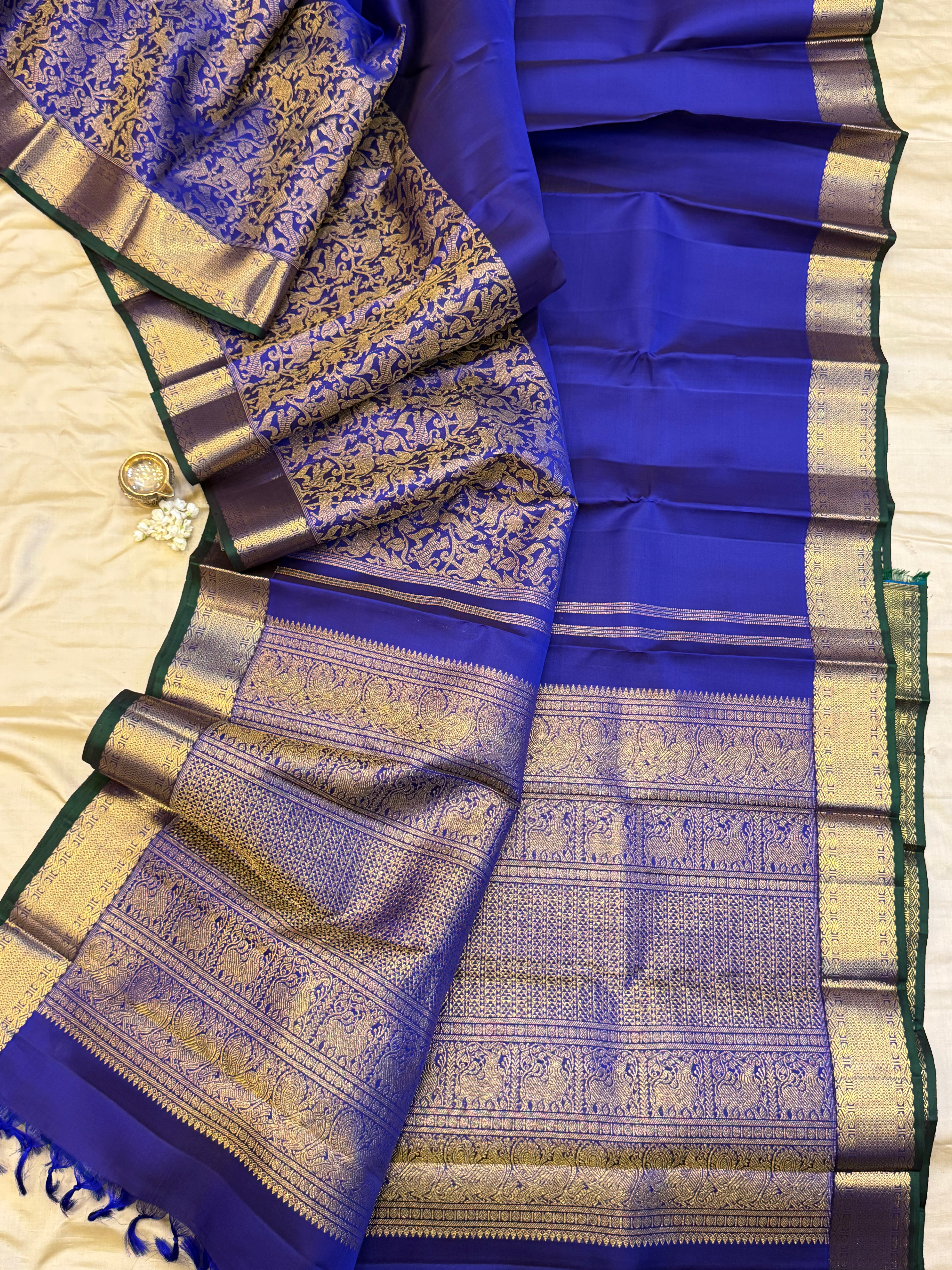 Concept saree - Blue long vanasingaram border / kanjipuram silk
