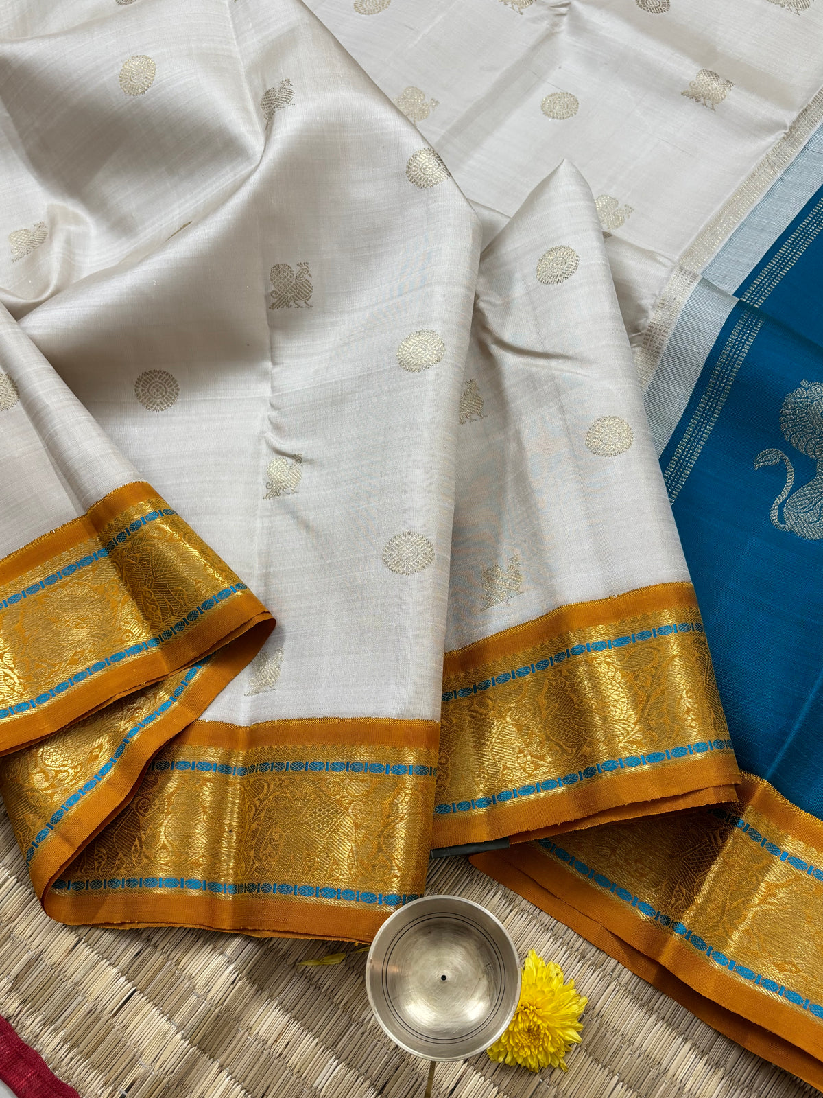 Ganga Jamuna unique double Palla Korvai kanjipuram pure zari/kajipuram silk saree clsa 9982