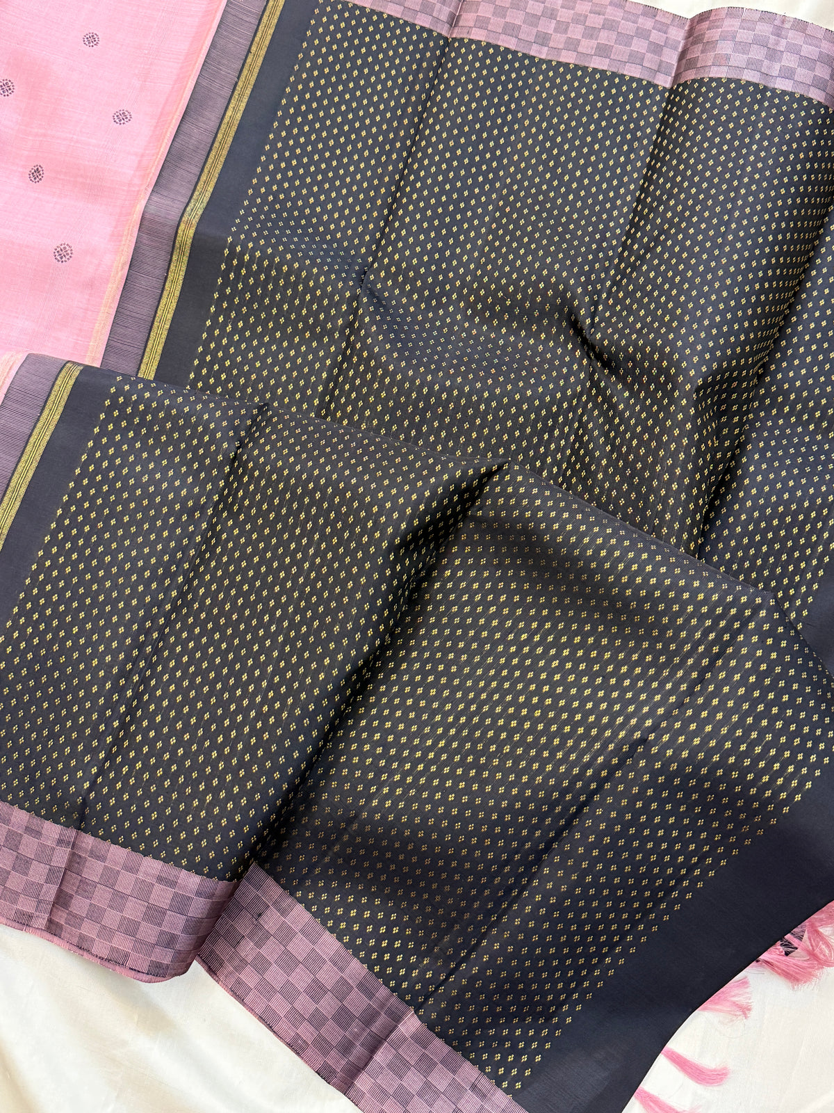 Pink body thread butta/ kanjipuram silk saree clsa 11384