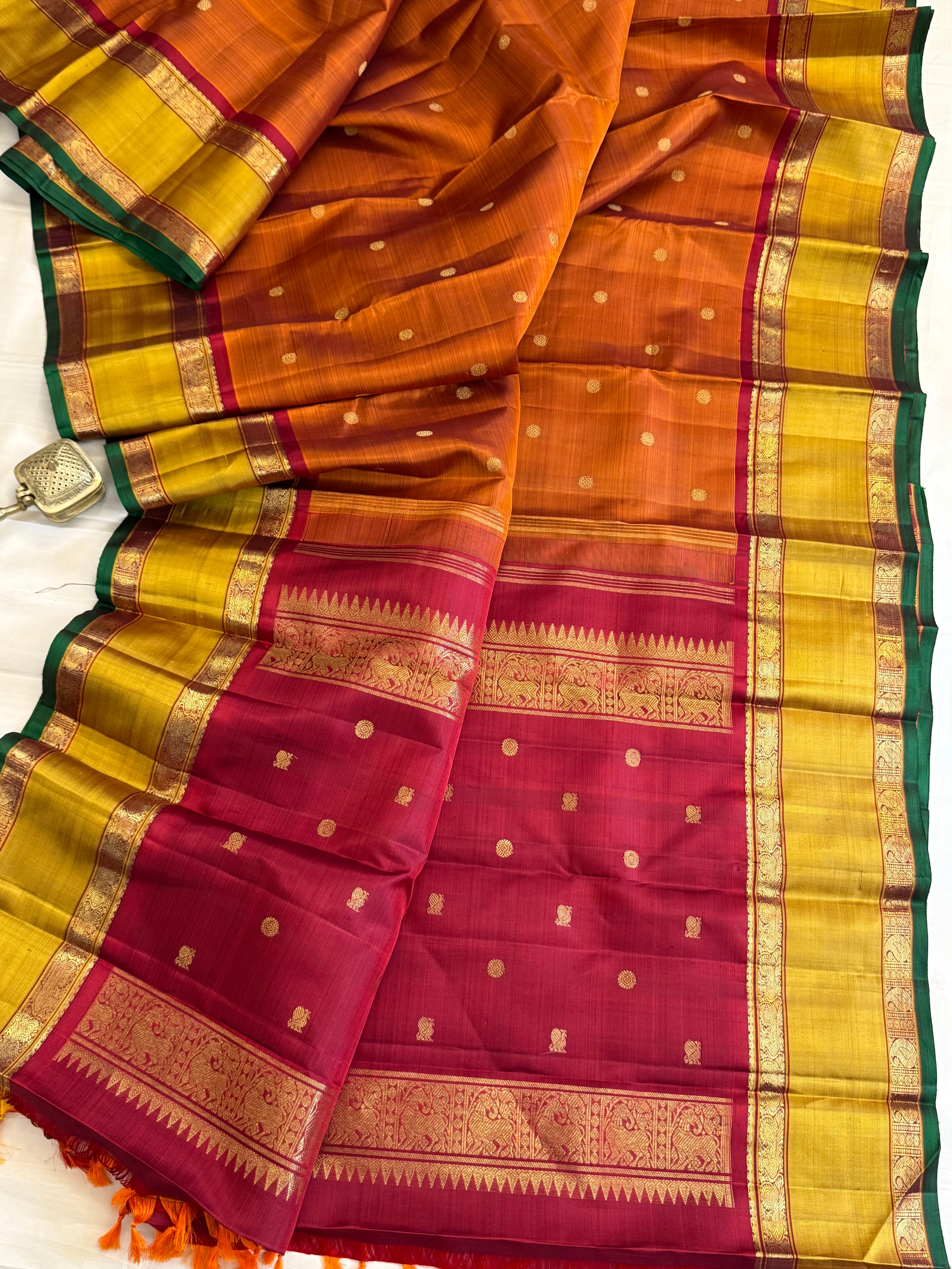 Rust retta per Pure Kanjipuram silk CLSA11285