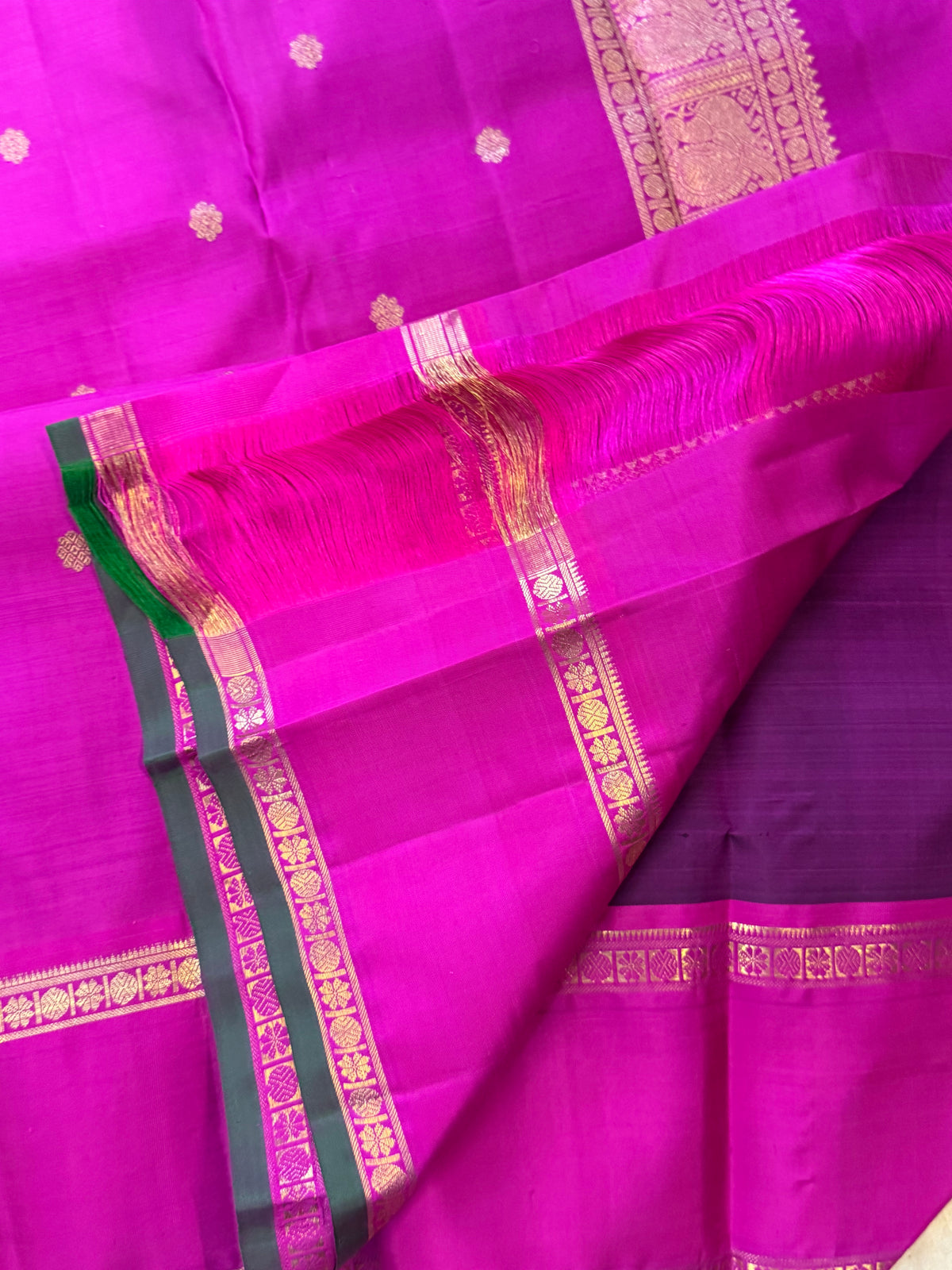 Purple retta pet   simple pure Zari Kanjipuram clsa12687