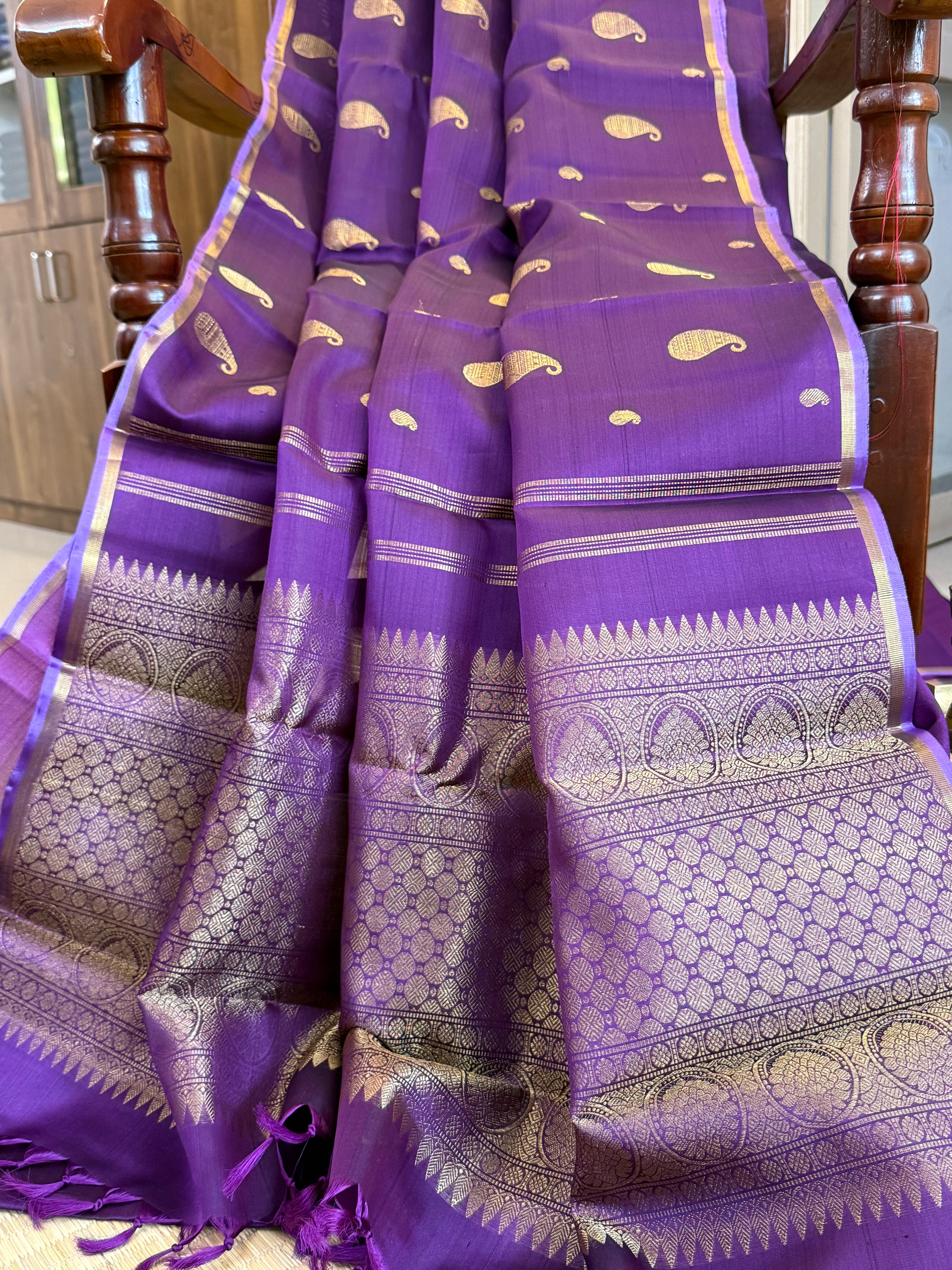 Organza border less saree
