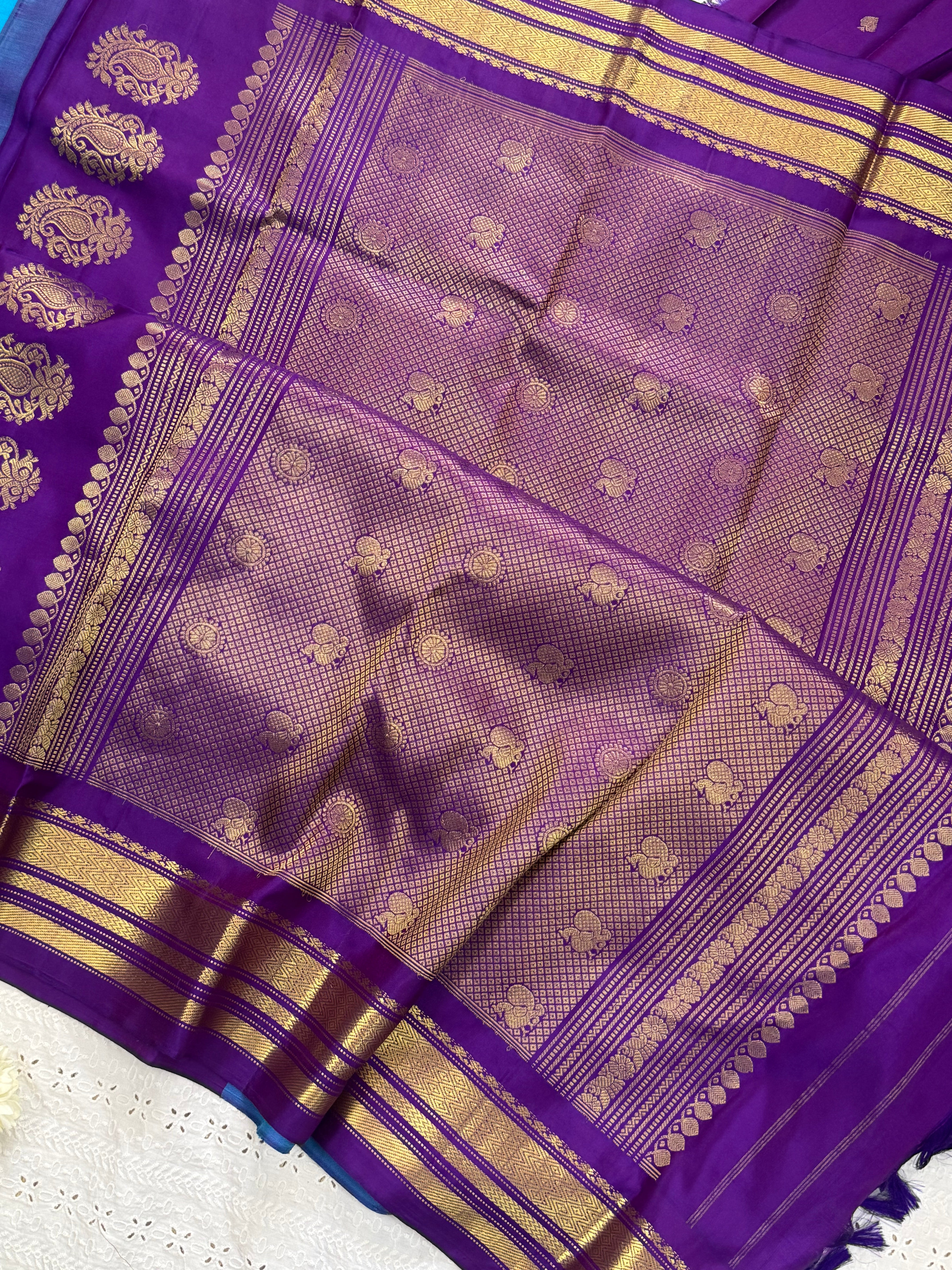 Rama blue and purple/ Gadwal silk CL9301