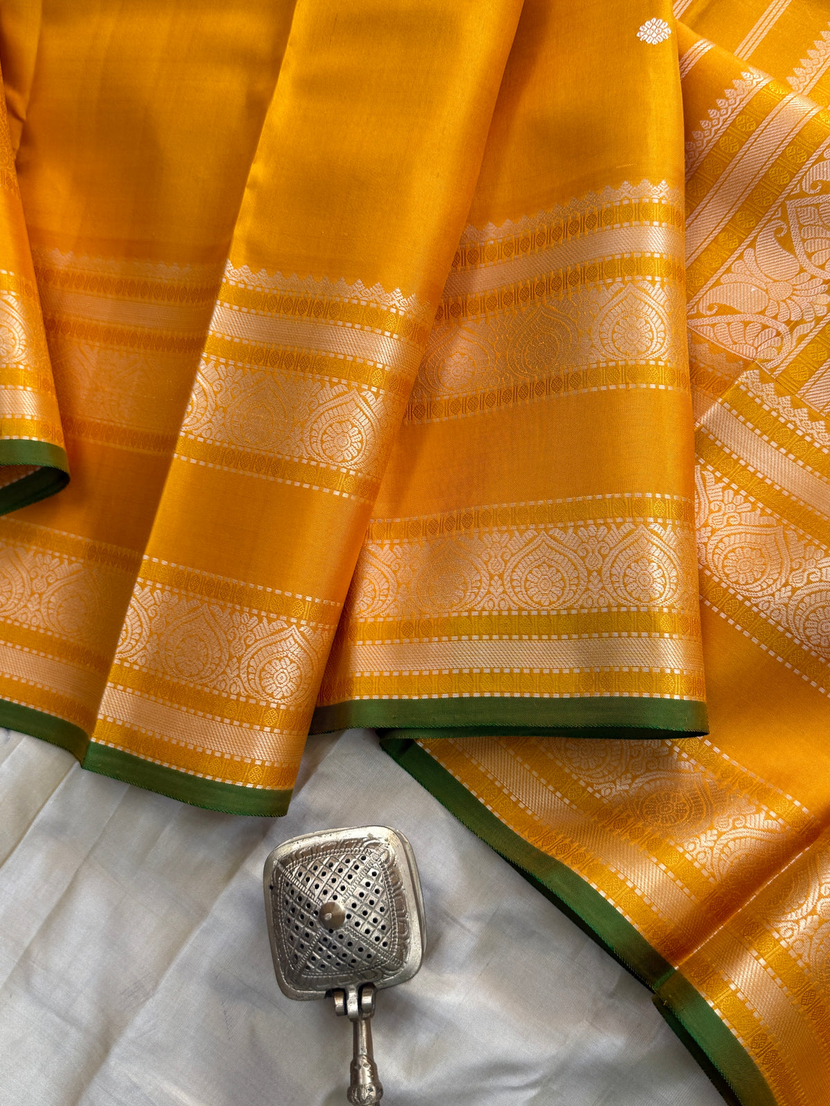 Mustard Yellow thread border and butta / Special Edition Silk CLSA11870