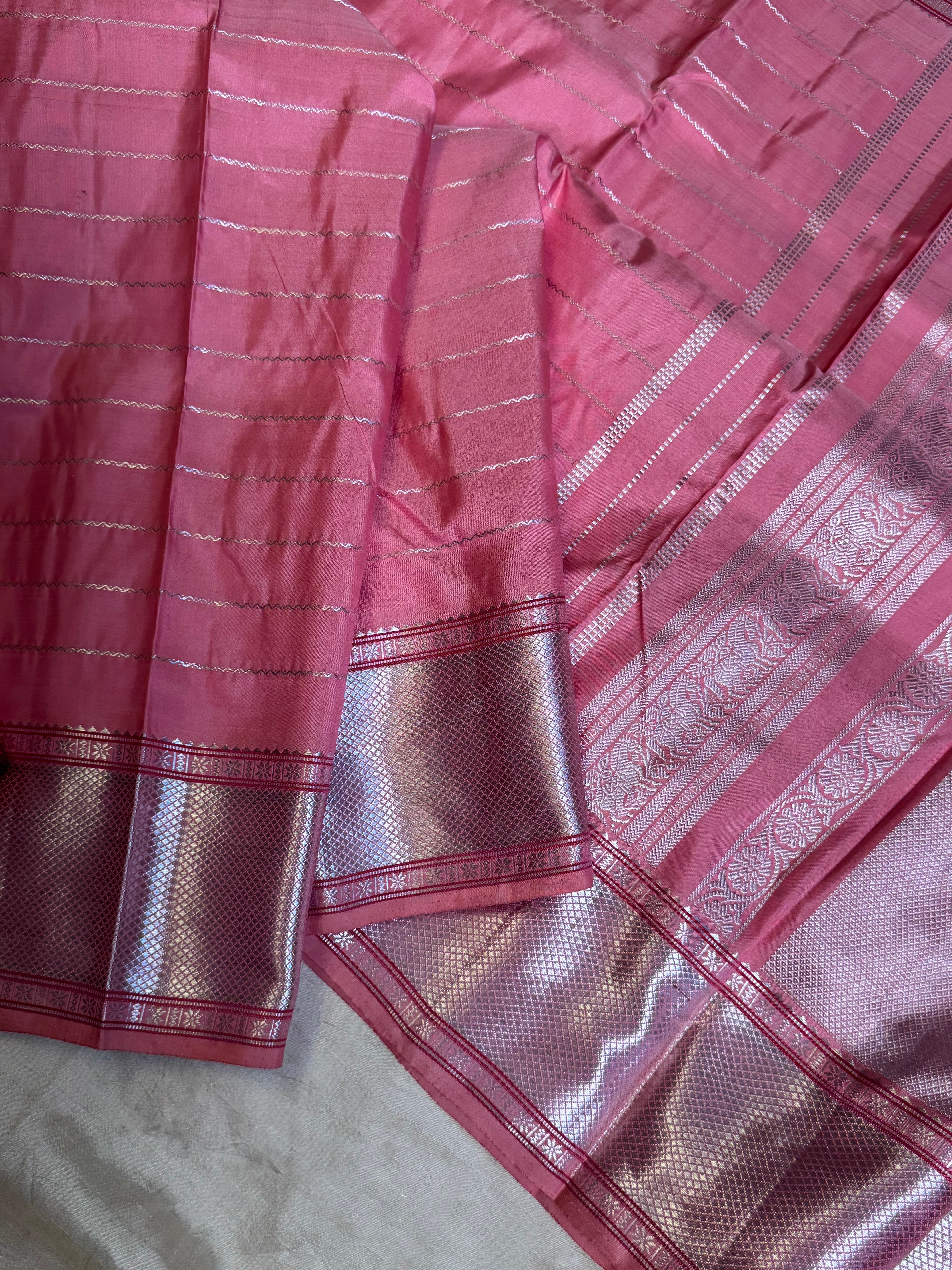 Pastel pink veldhari   / Kanjipuram silk