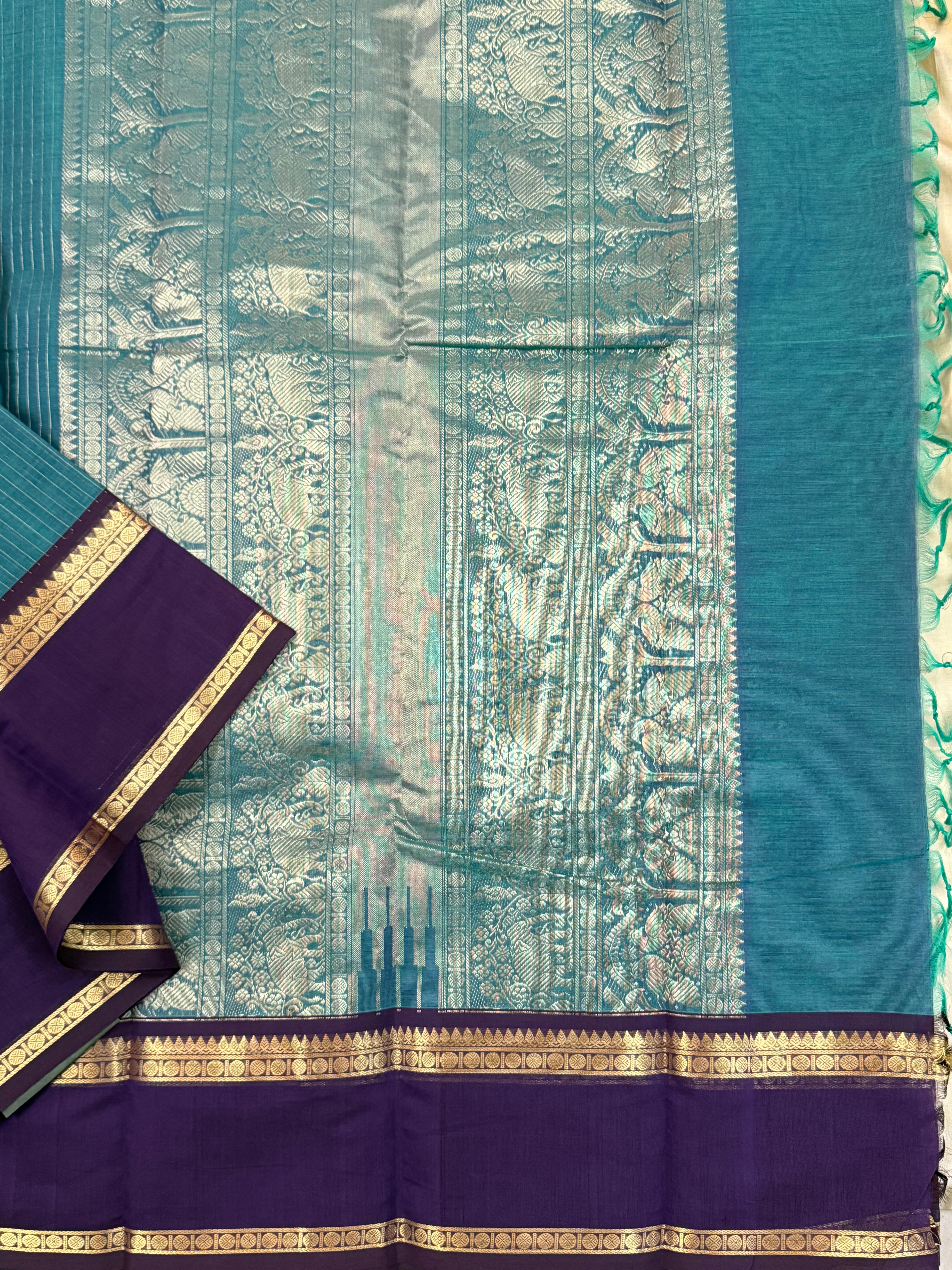 Rama blue rettapet border/ Kanchi Cotton CL5809