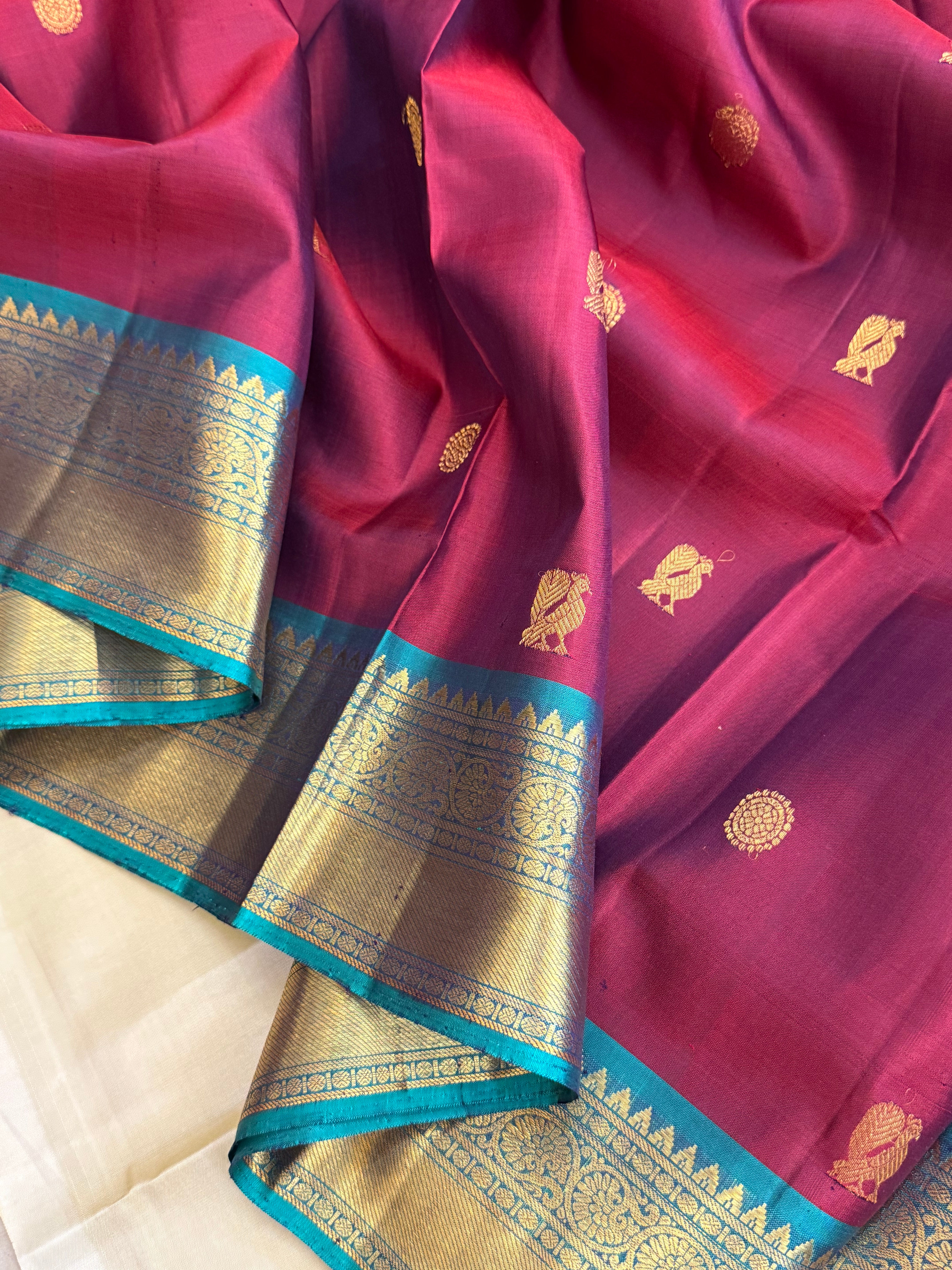10 YARDS SEMI CONTRAST / KANJIPURAM SILK SAREE CLSA 10035