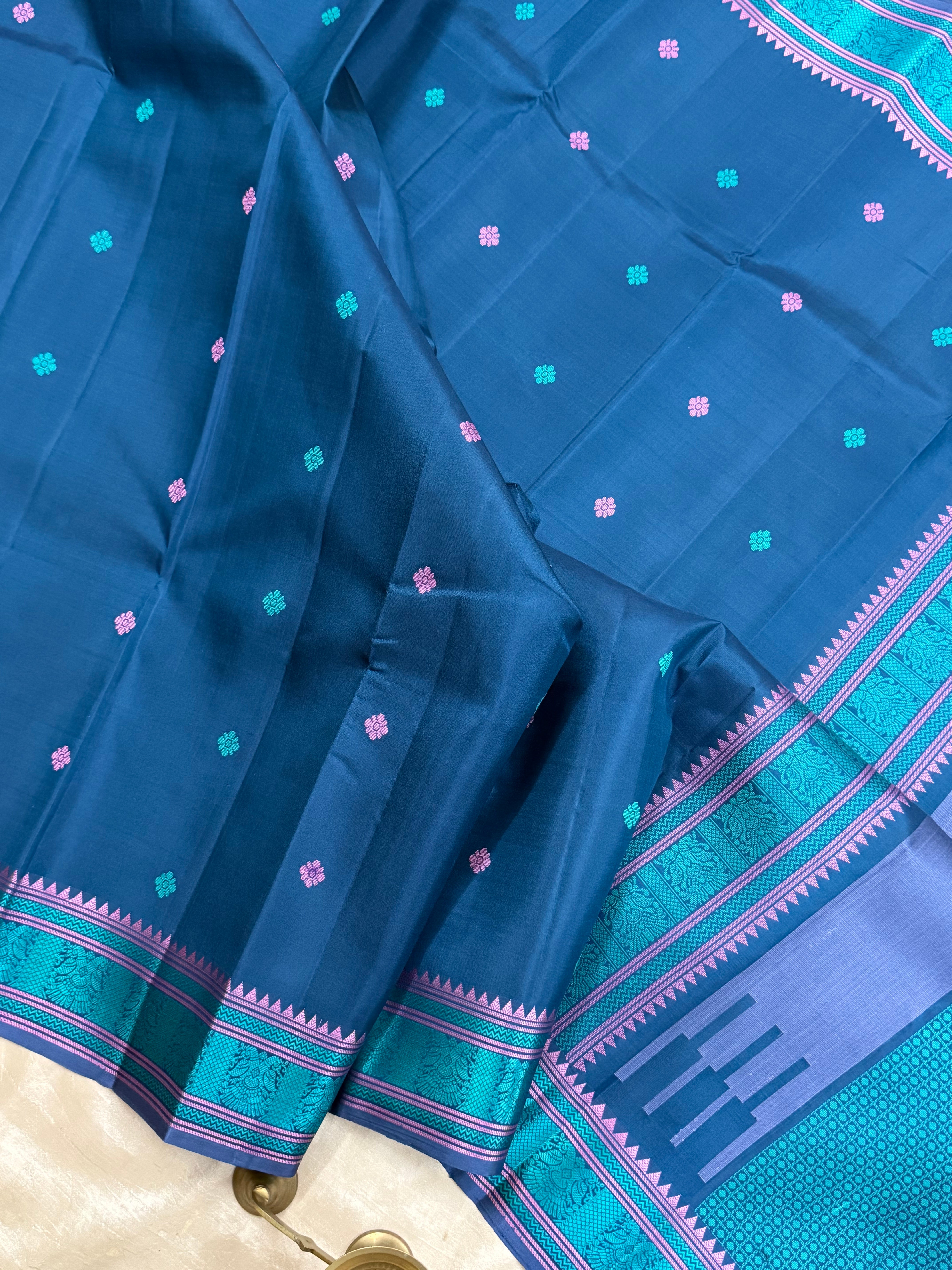 Deep peacock blue / Varnangal Soft Silk