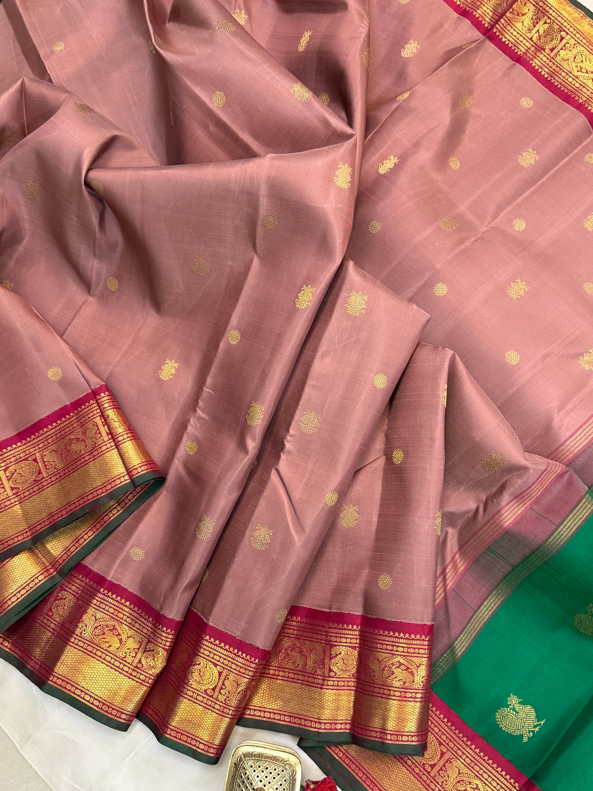 double Palla Korvai/ Kanjipuram Silk Saree CLSA 8885