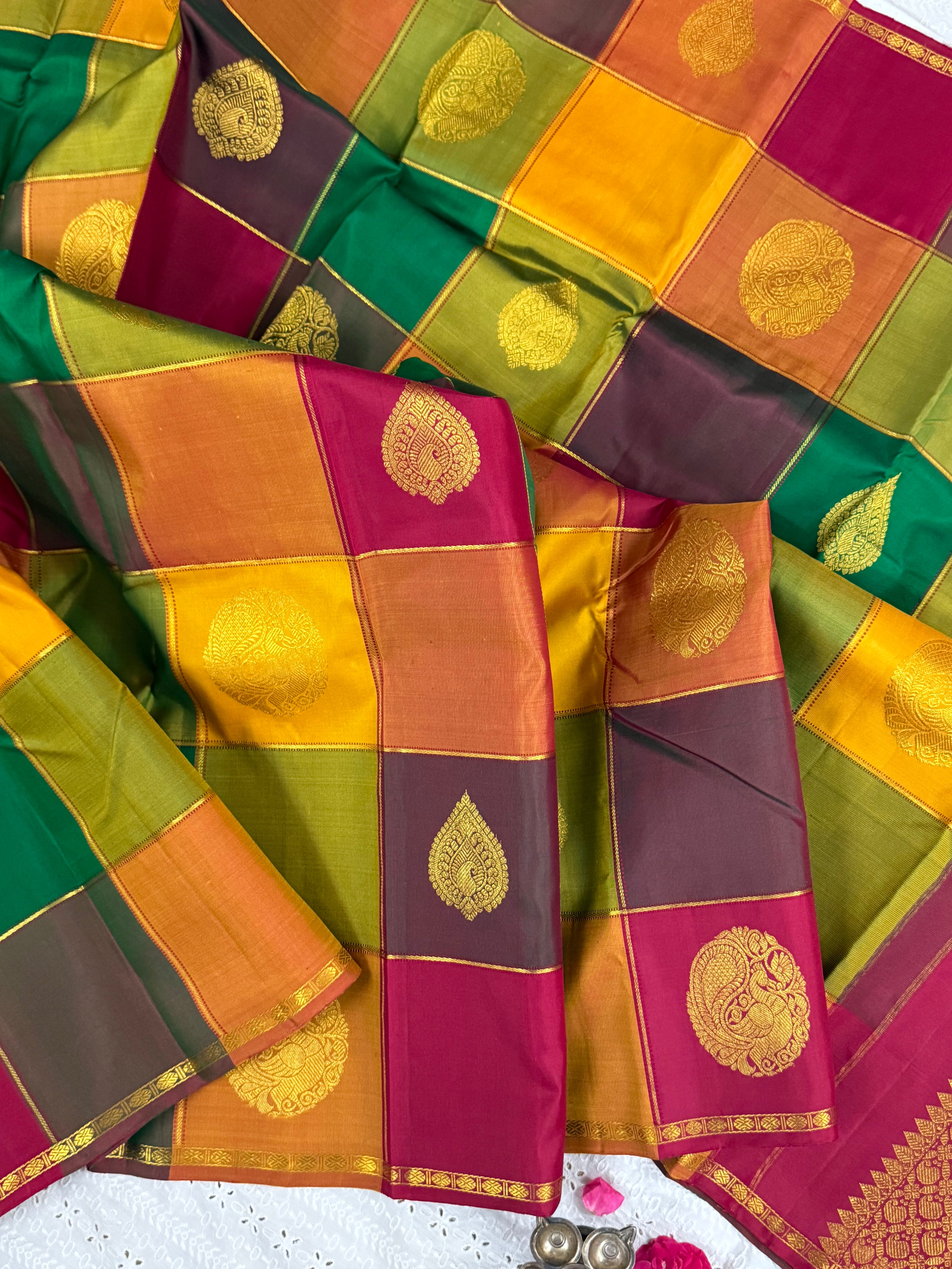 Paalum pazhamum checks/ Arani silk