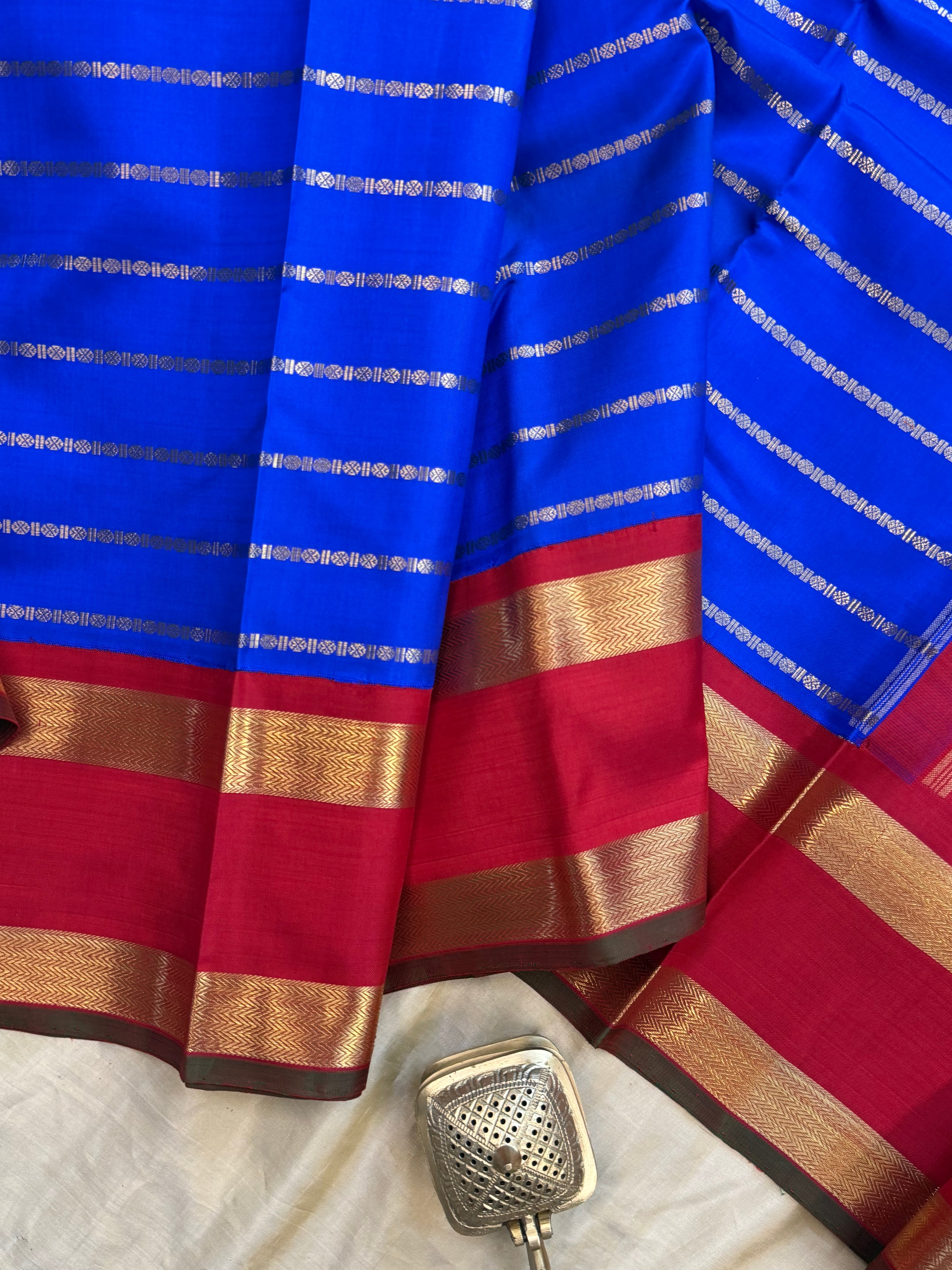 Ms blue Korvai veldhari   / Kanjipuram silk