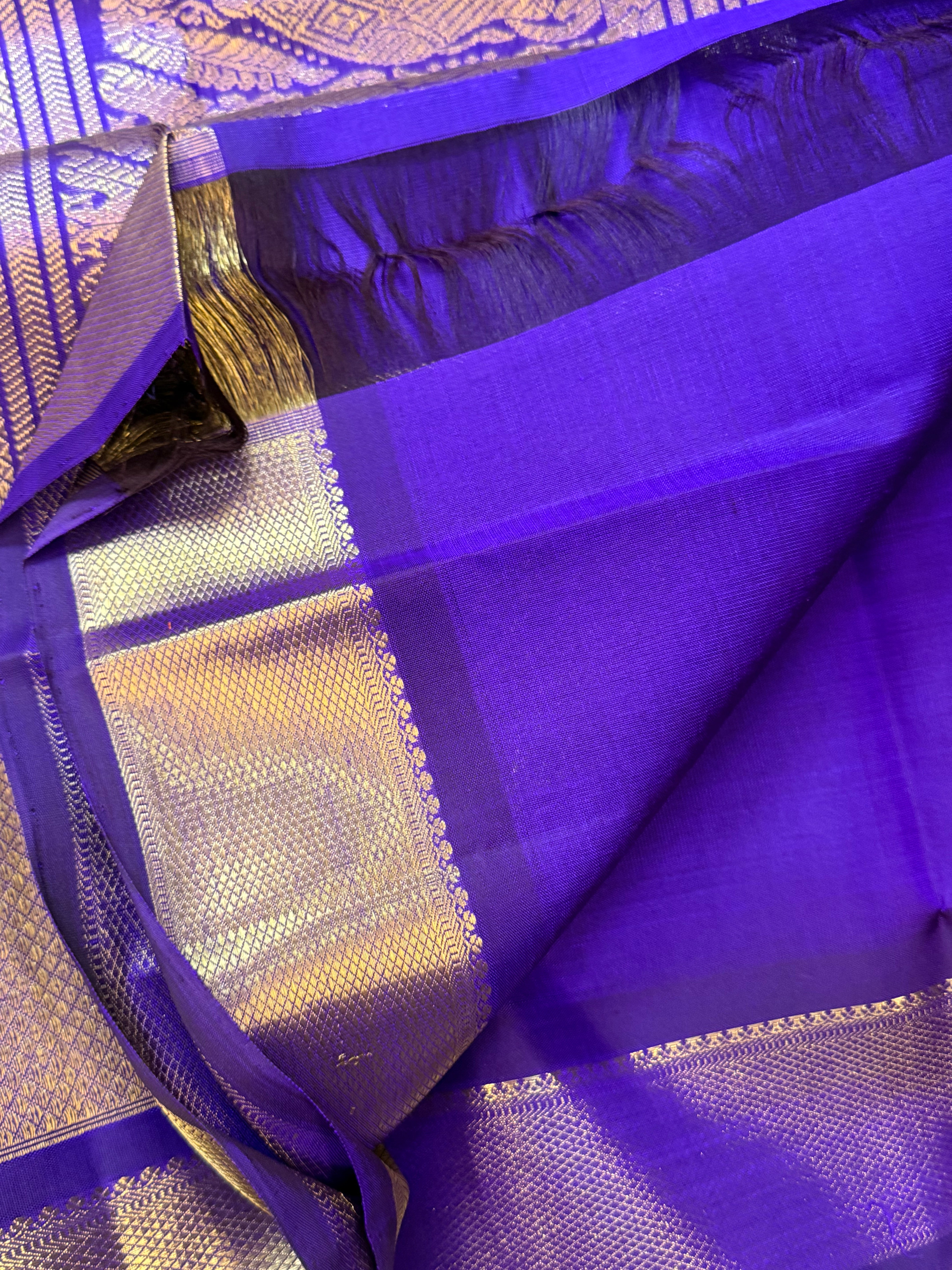 Purplish blue star butta / Kanjipuram silk
