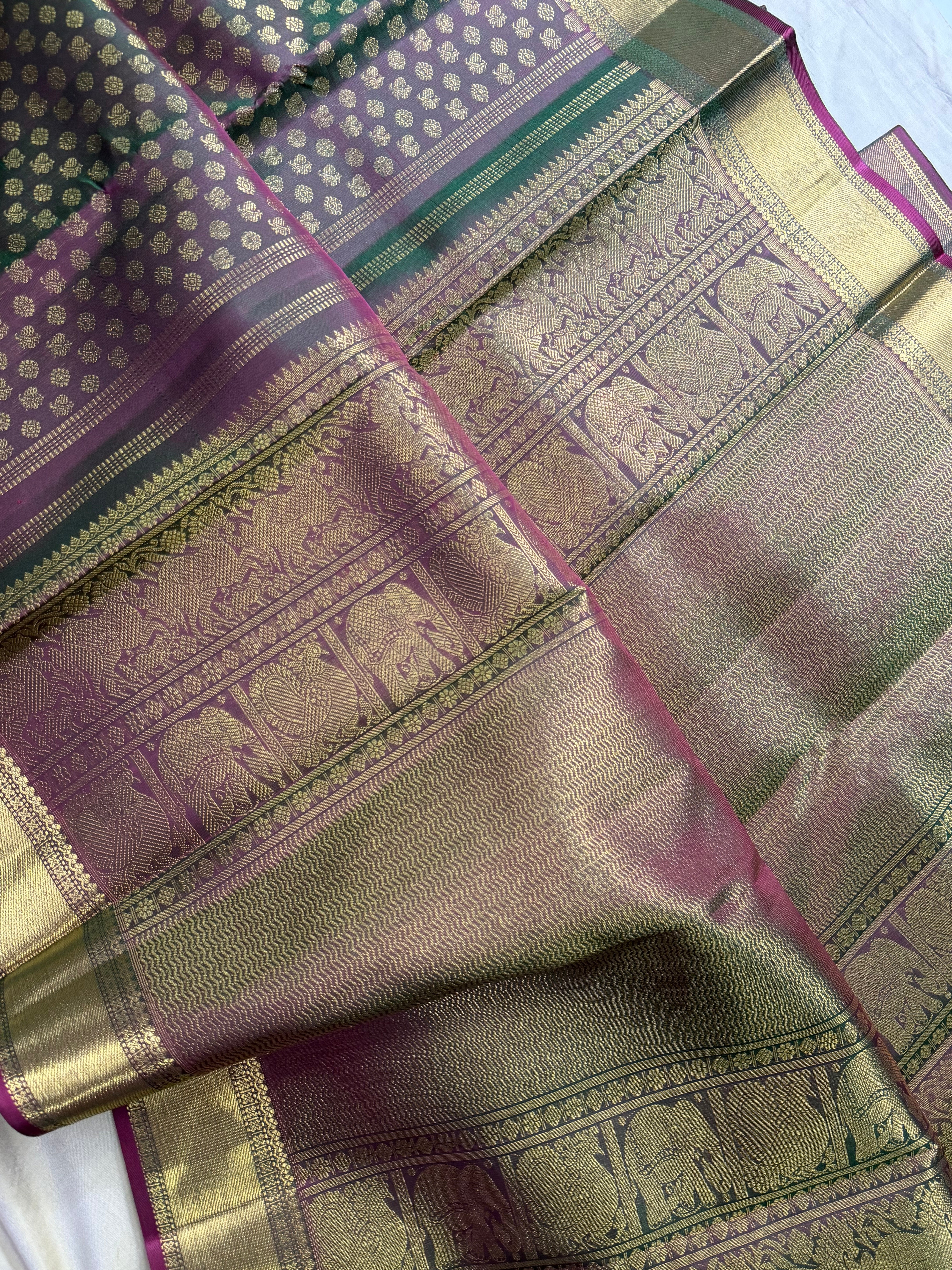 1 lakh Butta manthulir bridal pure Zari Kanjipuram silk