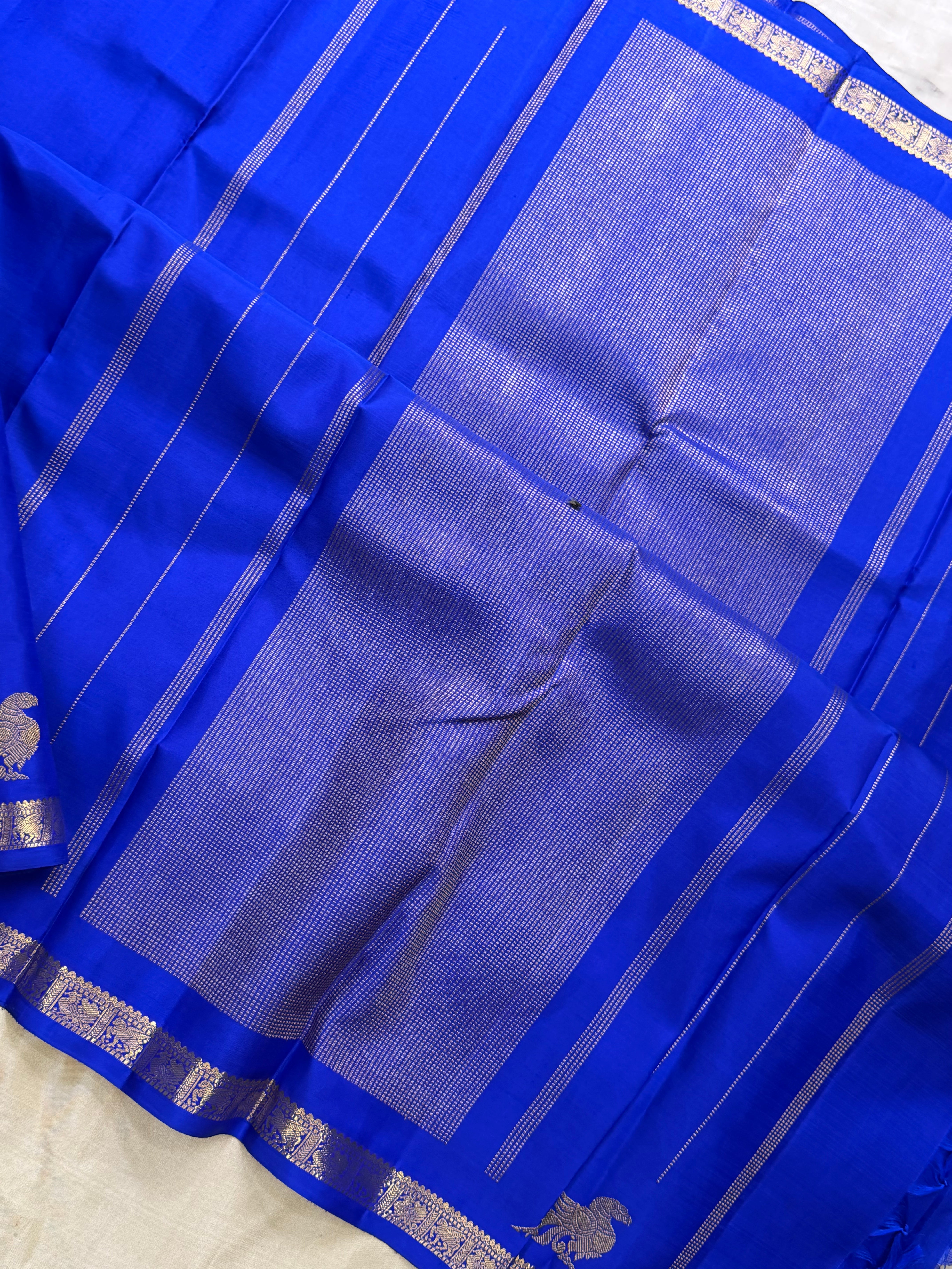 Ms blue Kili border  / Budget friendly Kanjipuram silk sarees