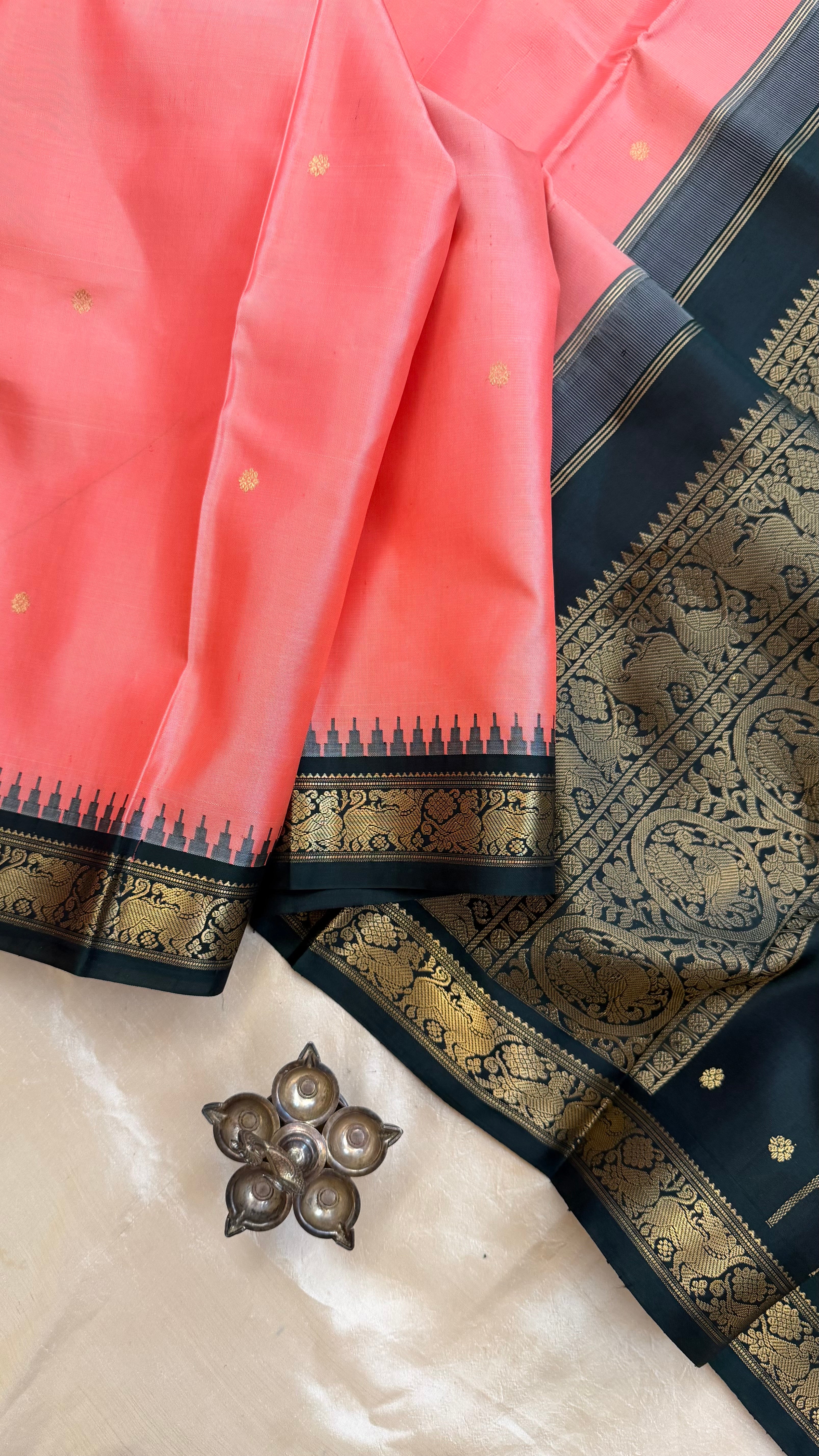 Pink  Korvai purple border.  / special edition