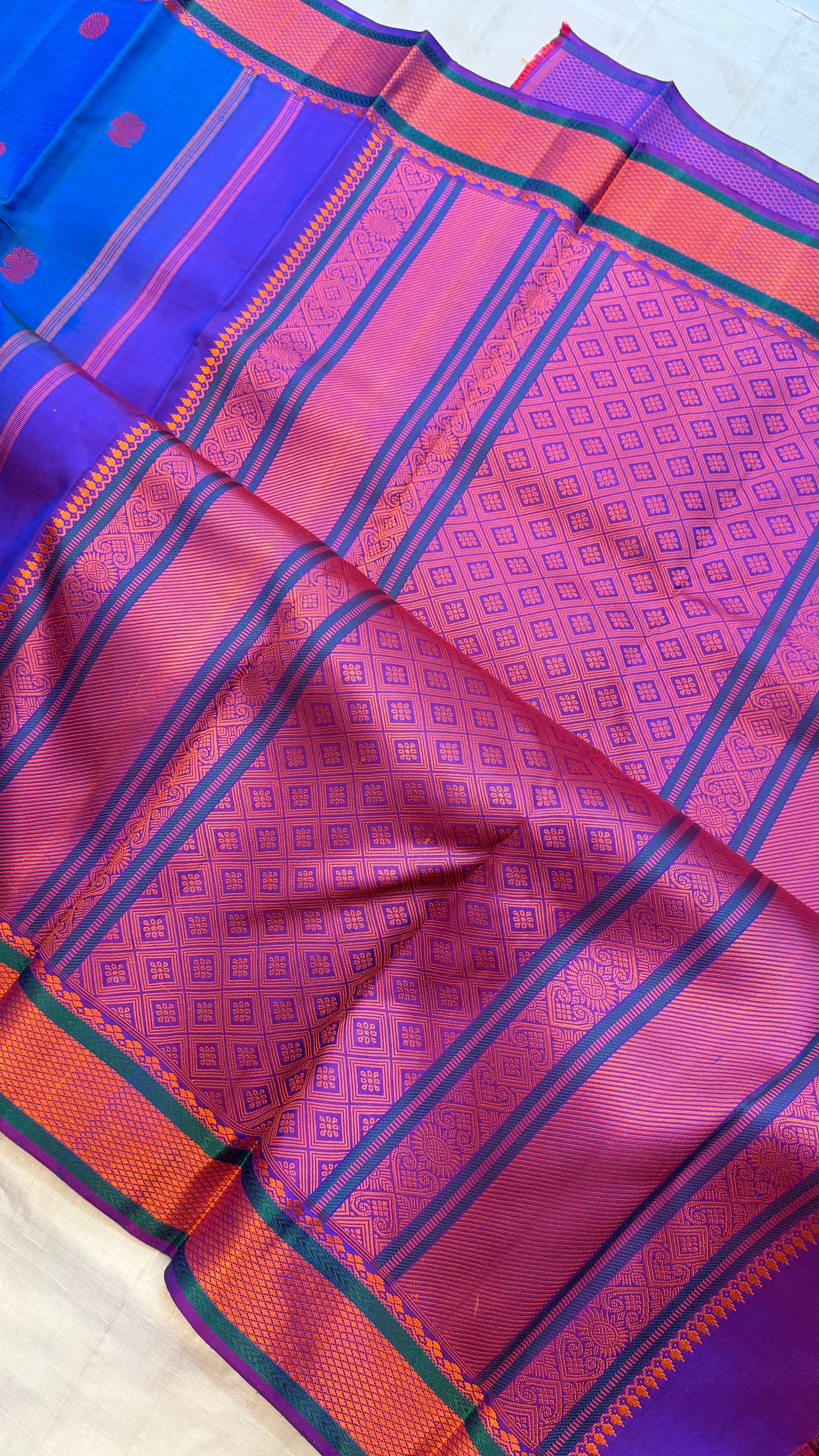 Mayilkzhuthu colour thread work  / Kanjipuram silk sarees