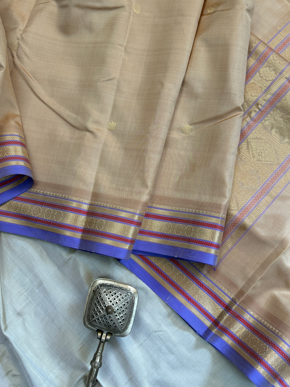 Special edition-sandal border with body Zari butta  silk saree/clsa 12545