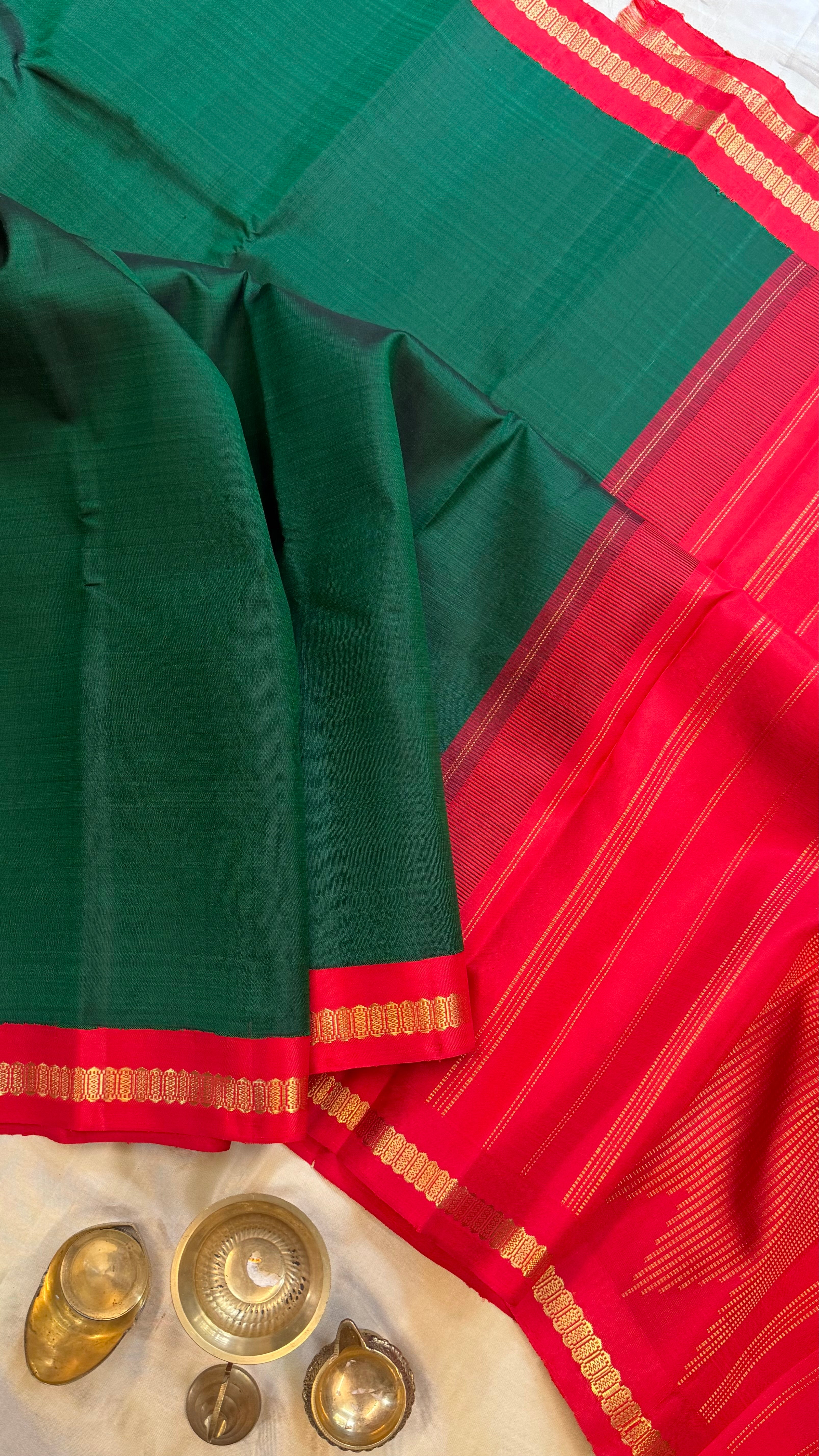 Small border Korvai  master weaver / Kanjipuram silk