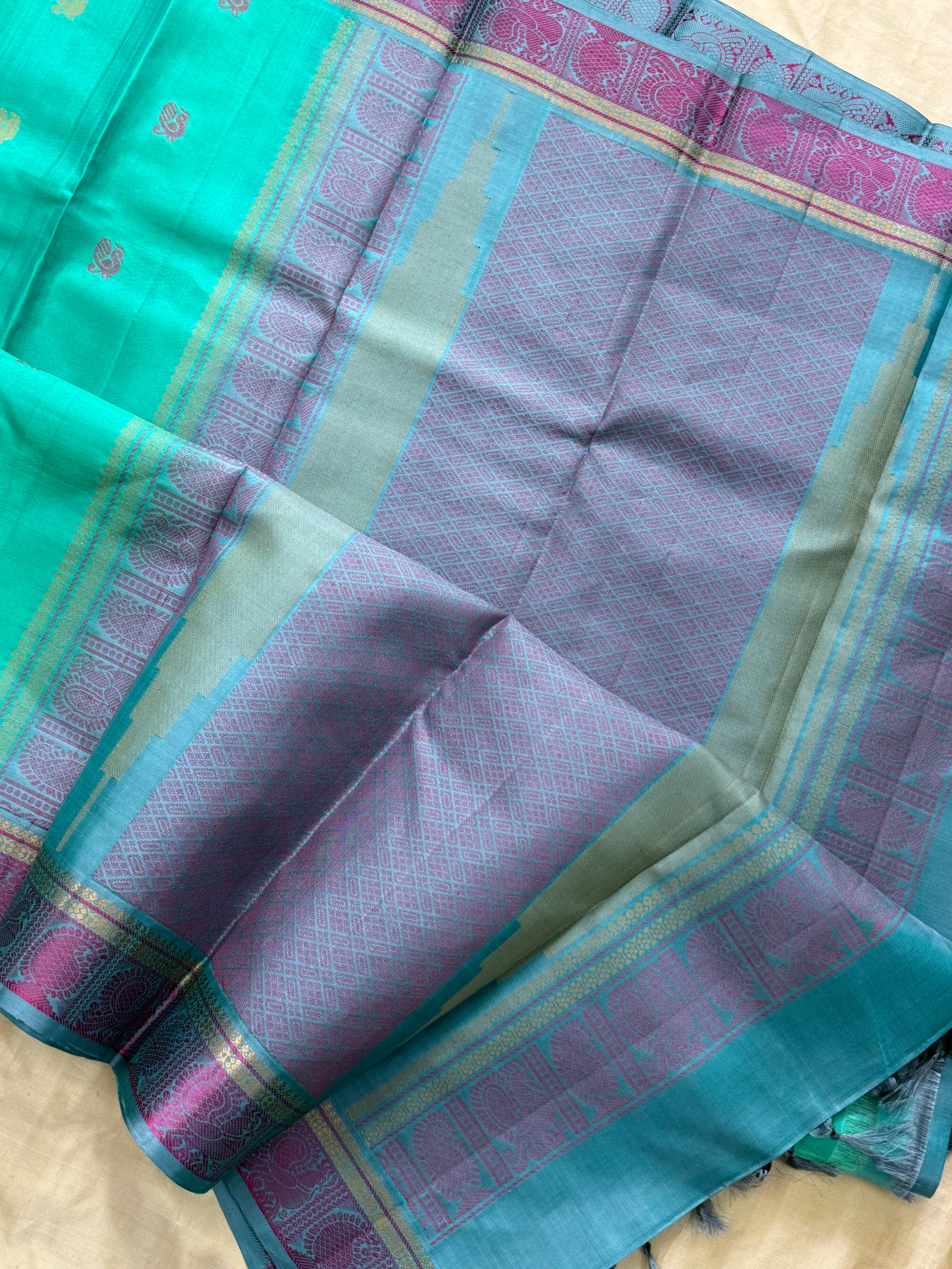 Sea green annam thread butta / Varnangal Soft Silk CL4069