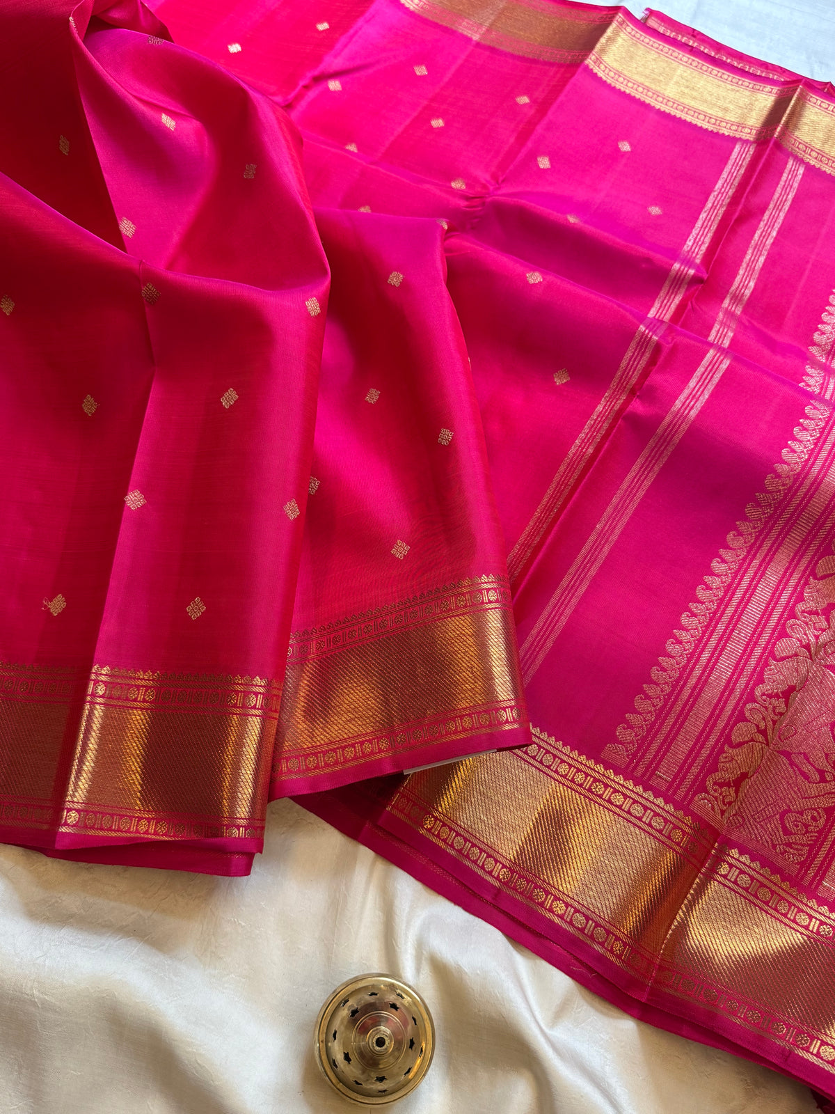 Rani pink Beñaras pet/ kanjipuram silk