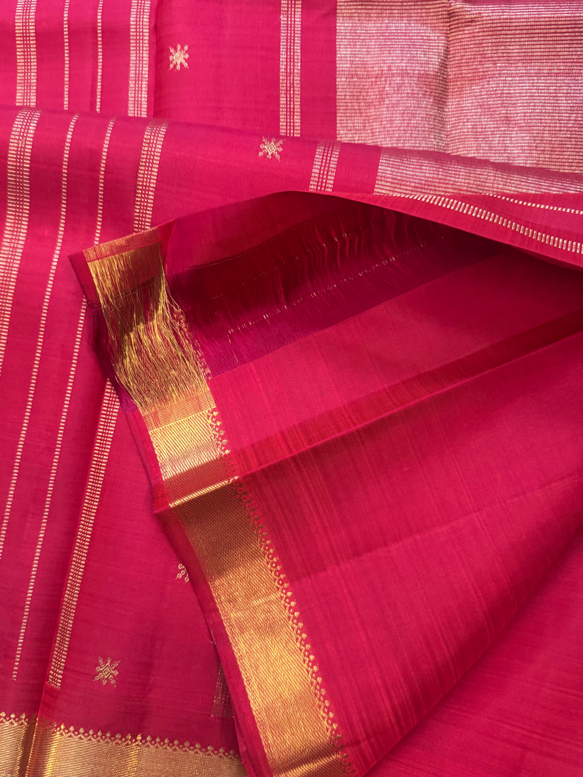Red small border kanjipuram silk clsa11949