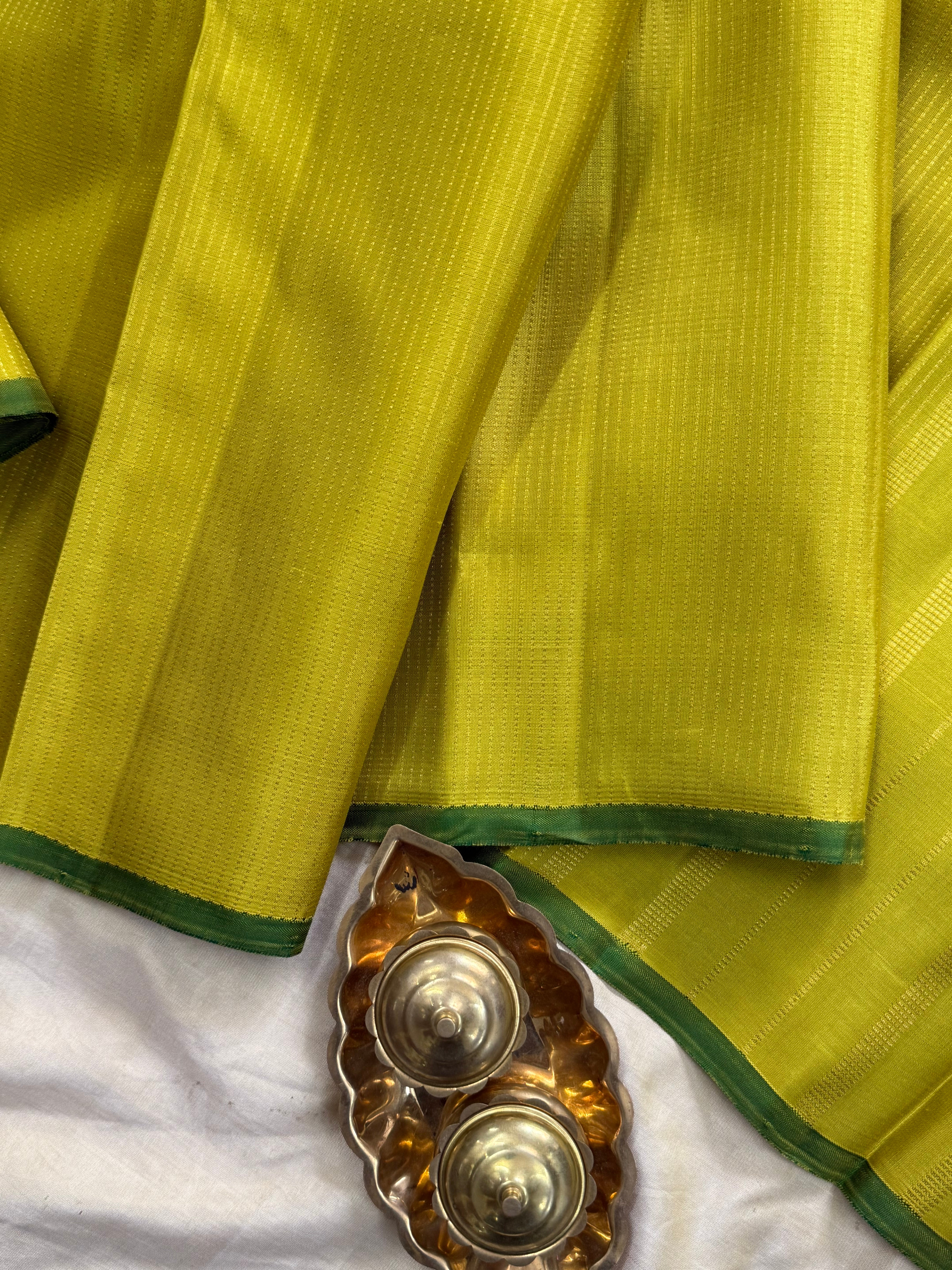 SAMPANGA GREEN BODY RISING ZARI LINE/KANJIPURAM SILK SAREE CLSA9773