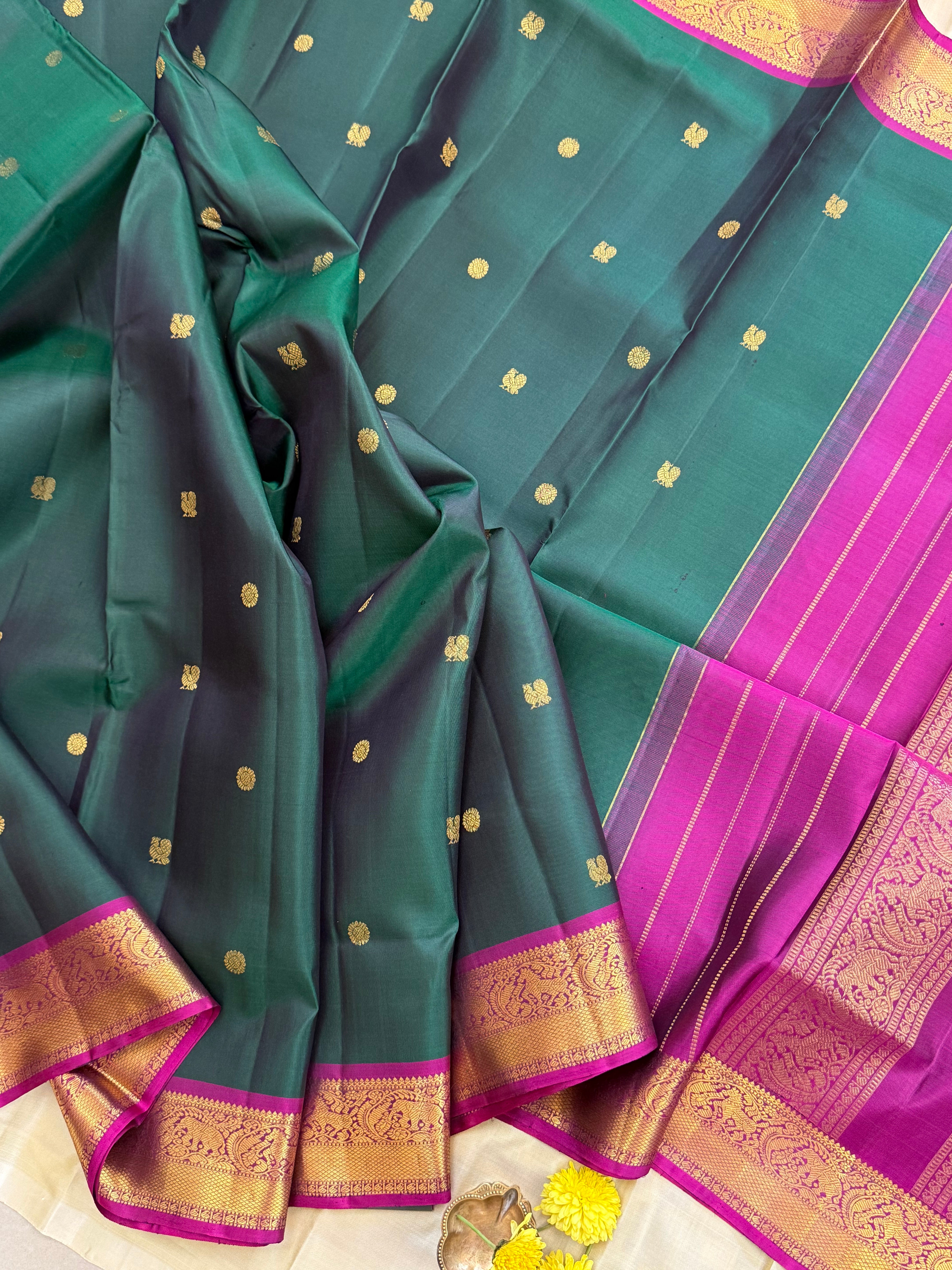 10 YARDS SEMI CONTRAST / KANJIPURAM SILK SAREE CLSA 10568