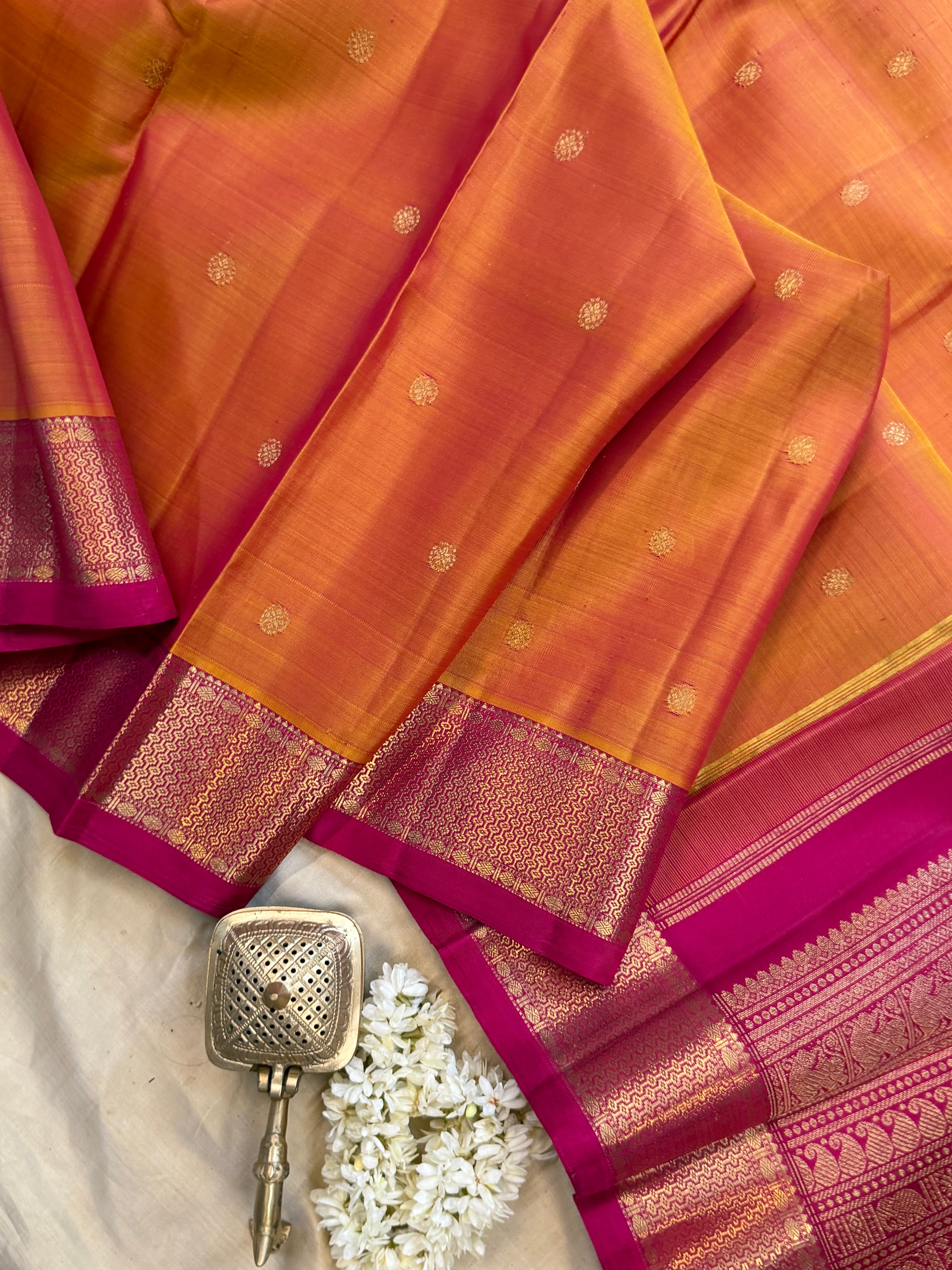 Simha  colour mayilkann border  pure Kanjipuram silk CL9955