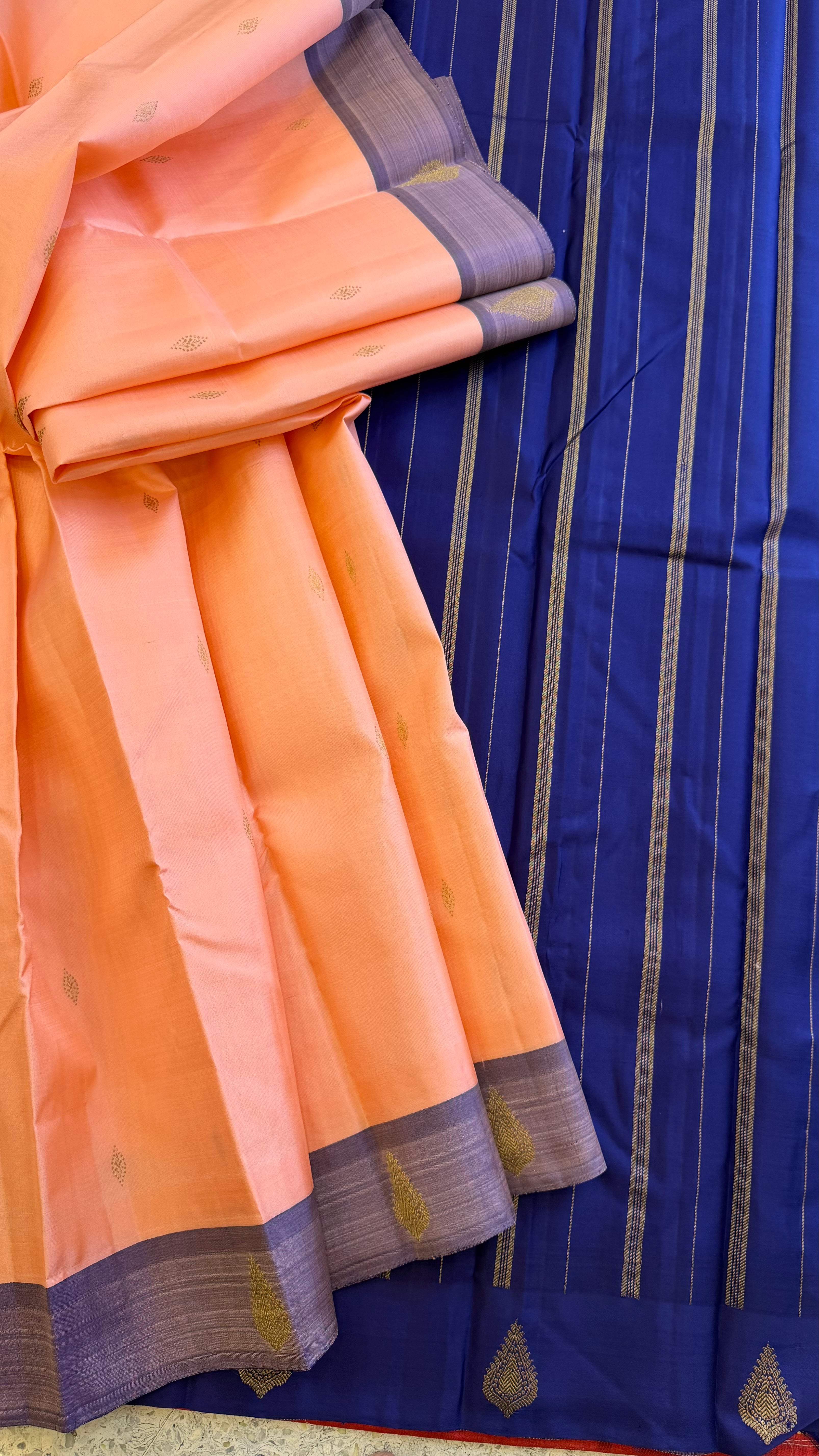 Flamingo pink  Butta  / Kanjipuram silk