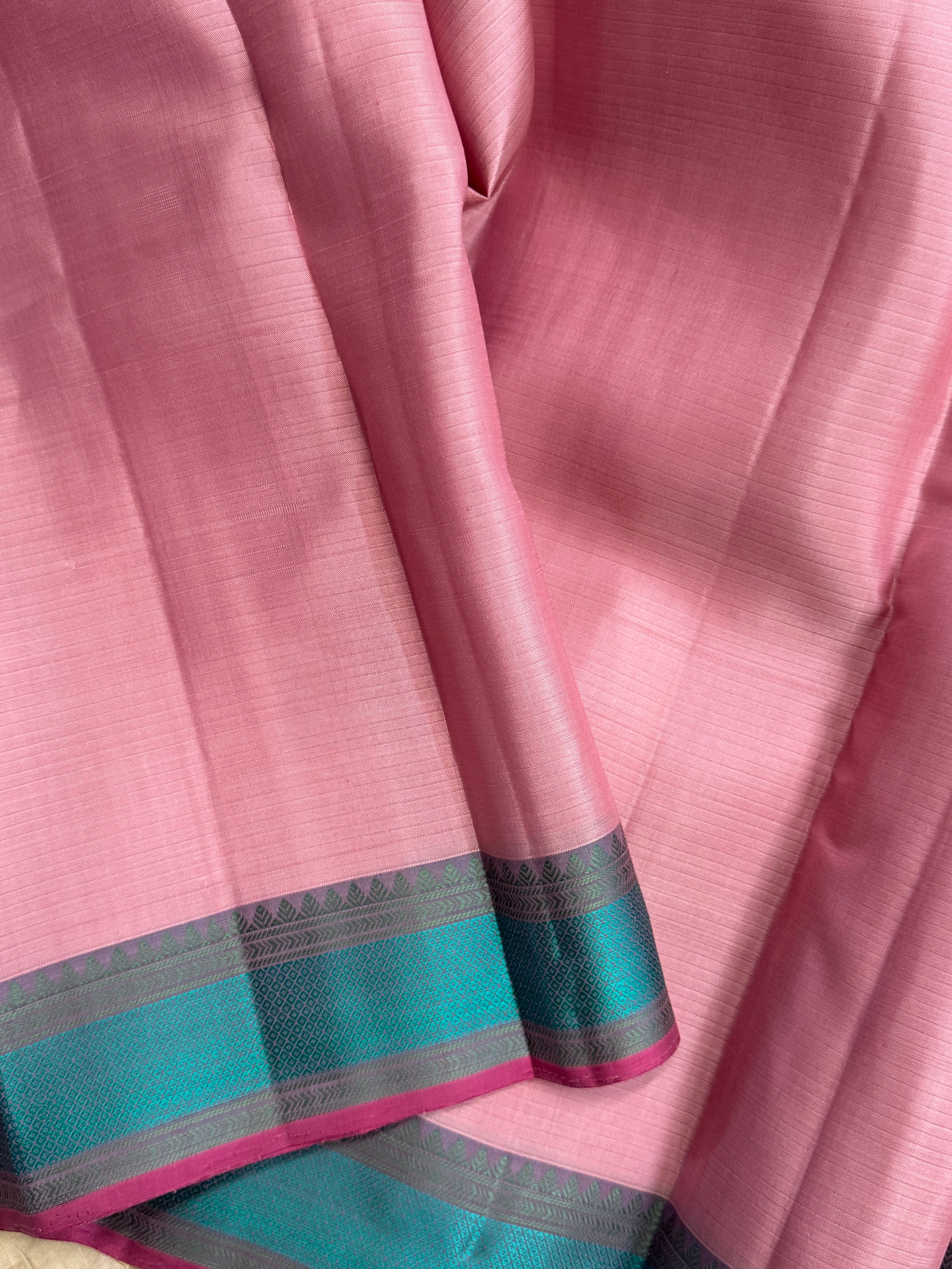 Pink small border / Varnangal soft silk