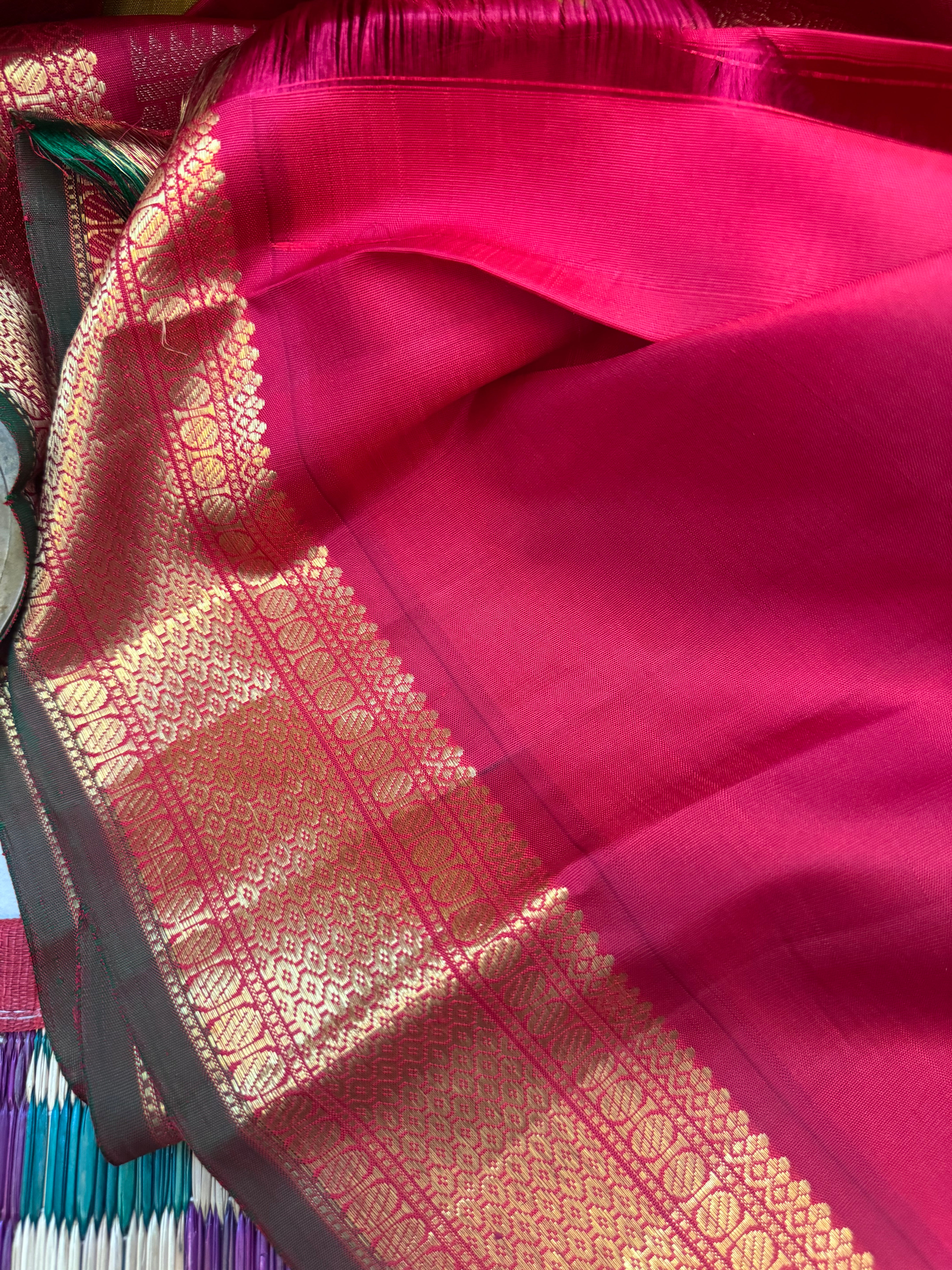 SAMPANGA and RED KORVAI/KANJIPURAM SILK SAREE CLSA8923
