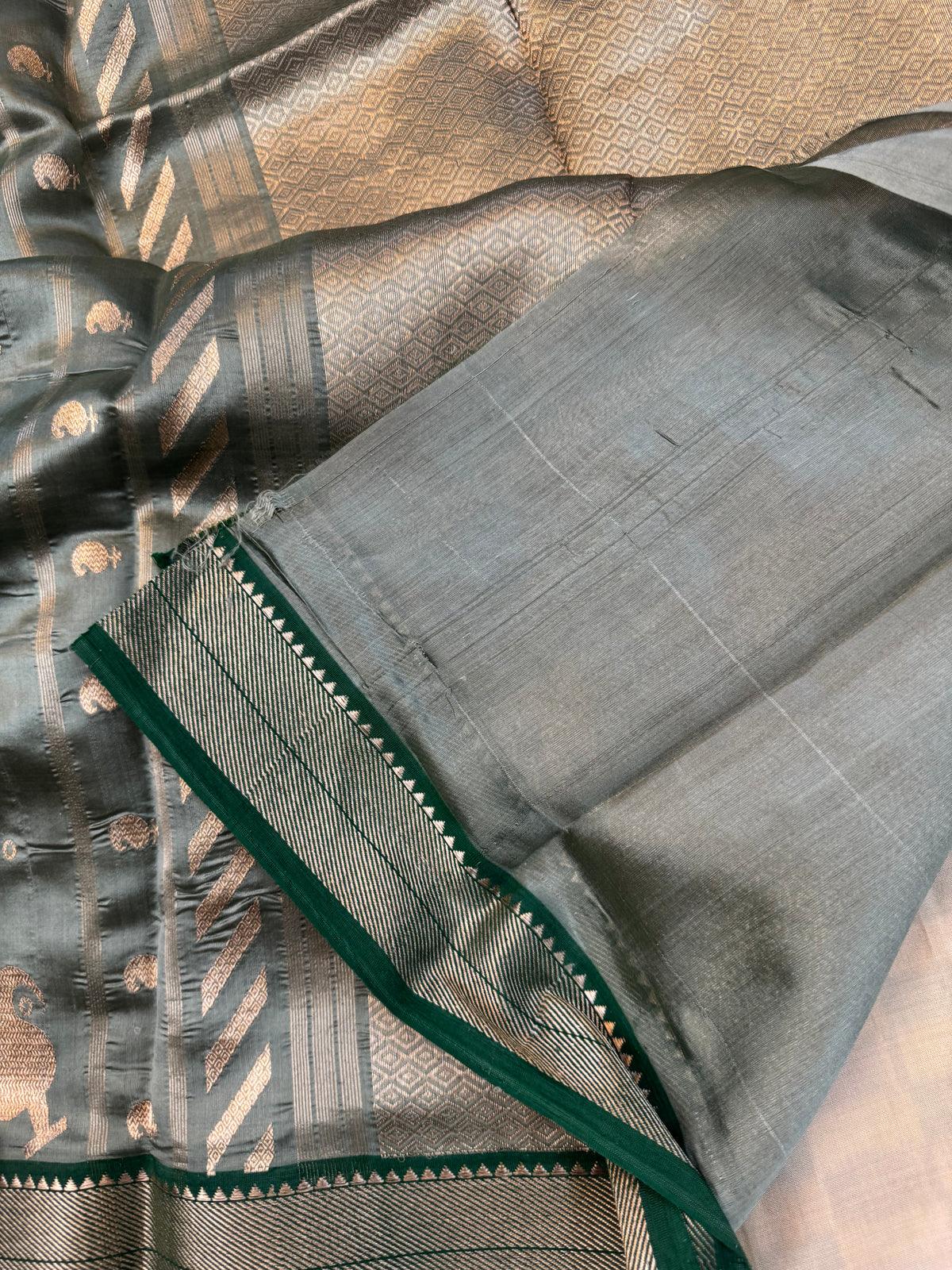 Pista green premium Royal Chanderi