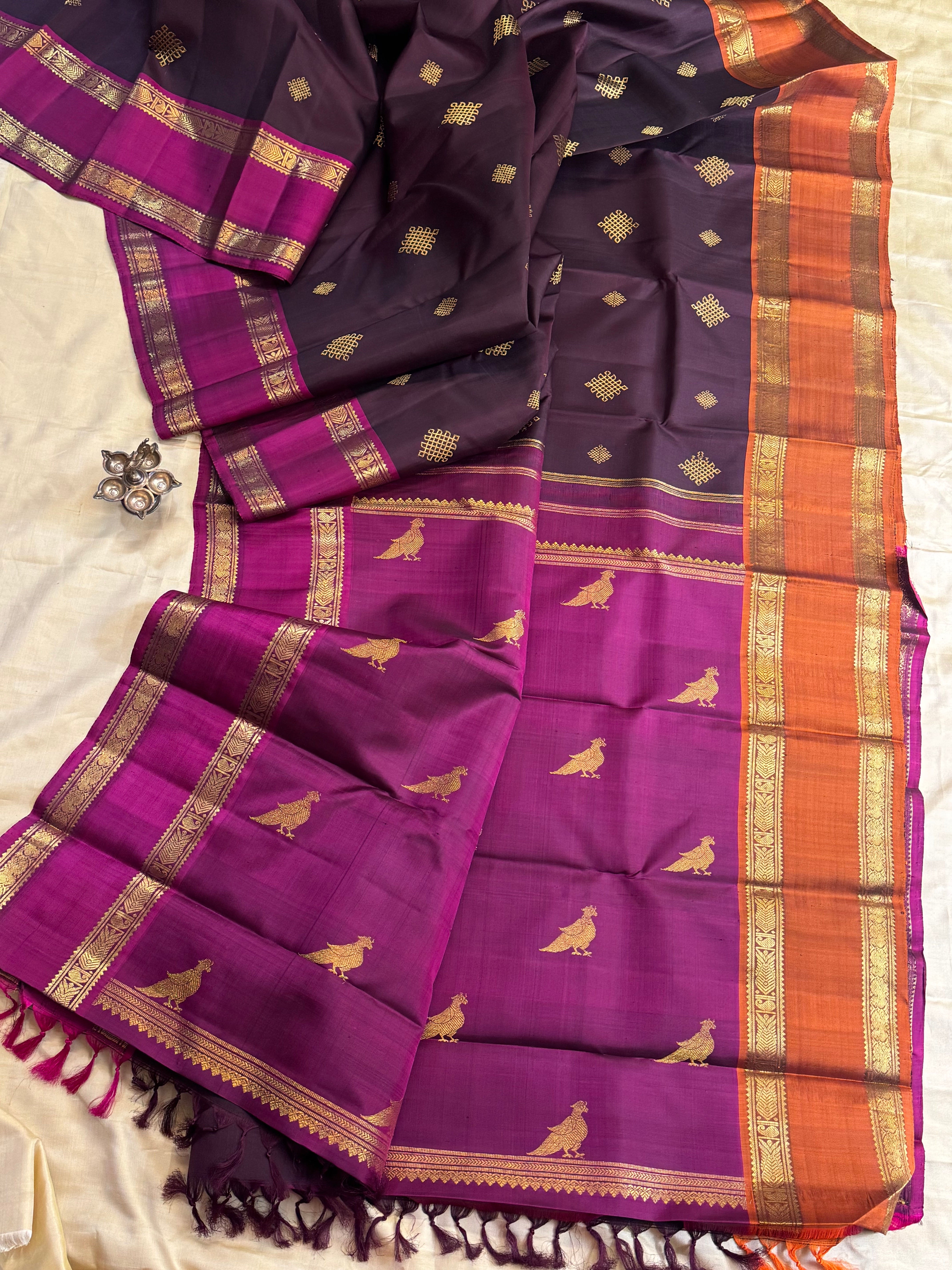 Paaku colour Ganga Jamuna classic kanjipuram silk