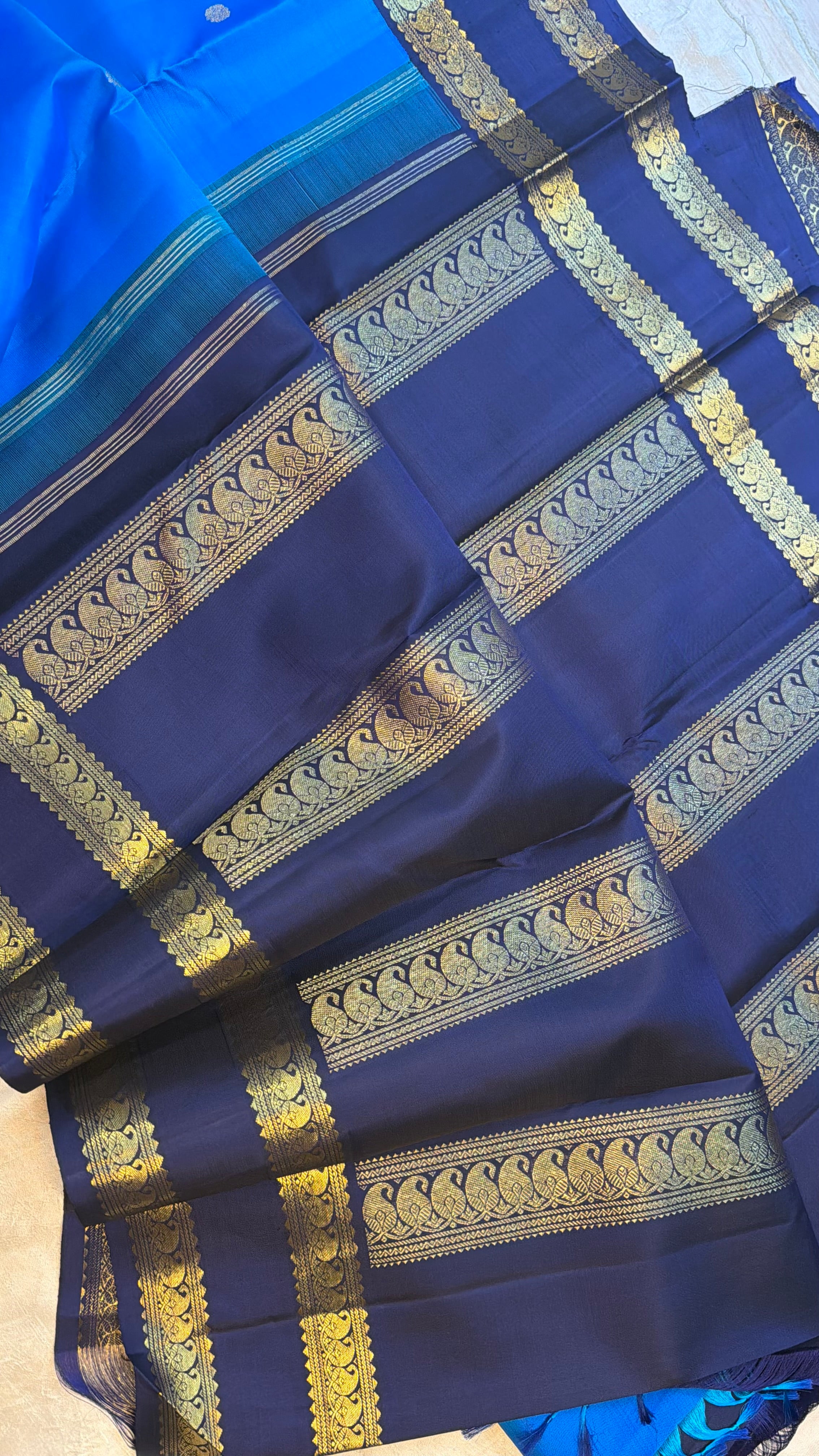 Aanandha blue  Korvai Kanjipuram silk