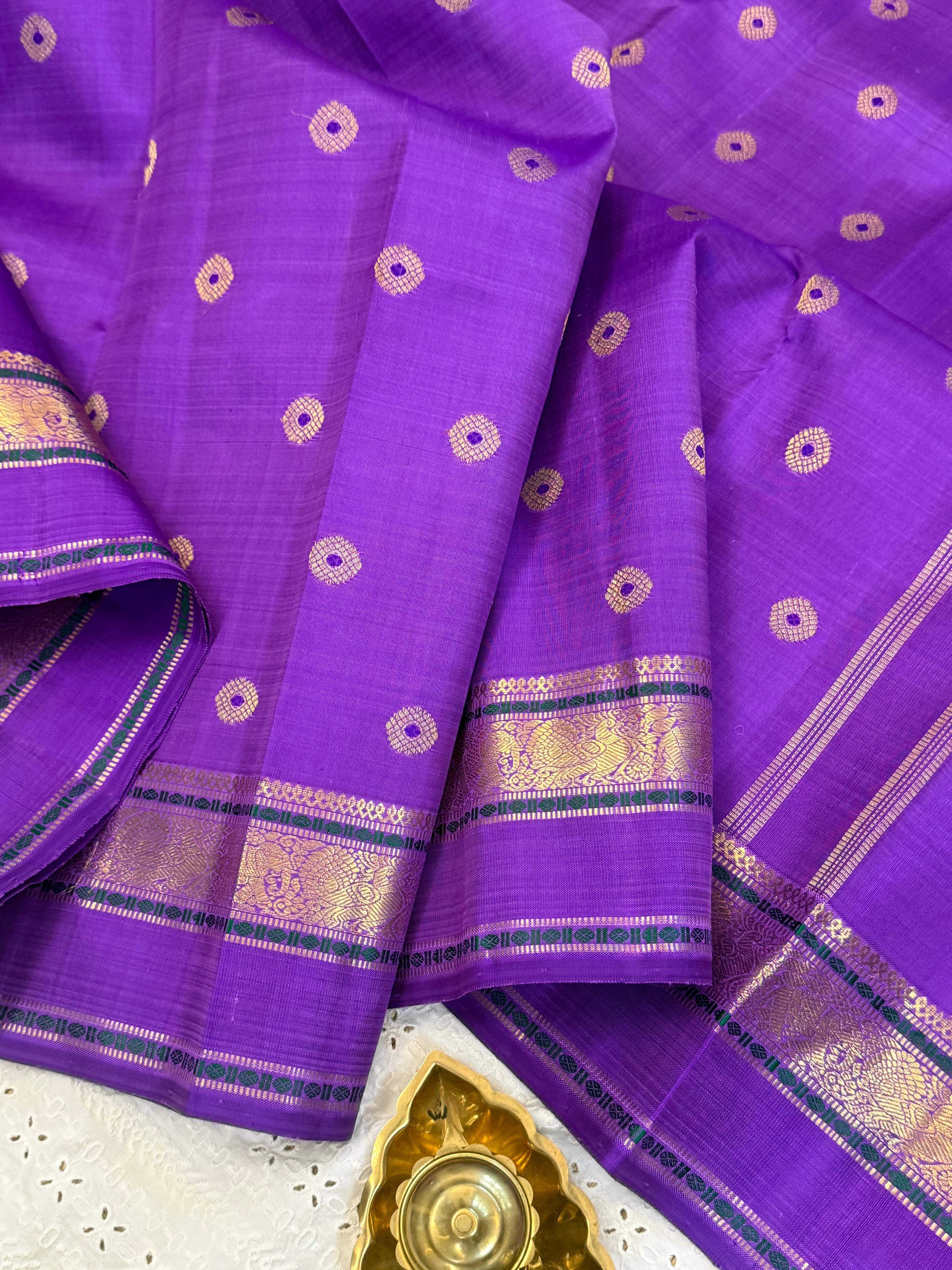 Lavender body Meenakari Butta / kanjipuram silk saree CLSA10004