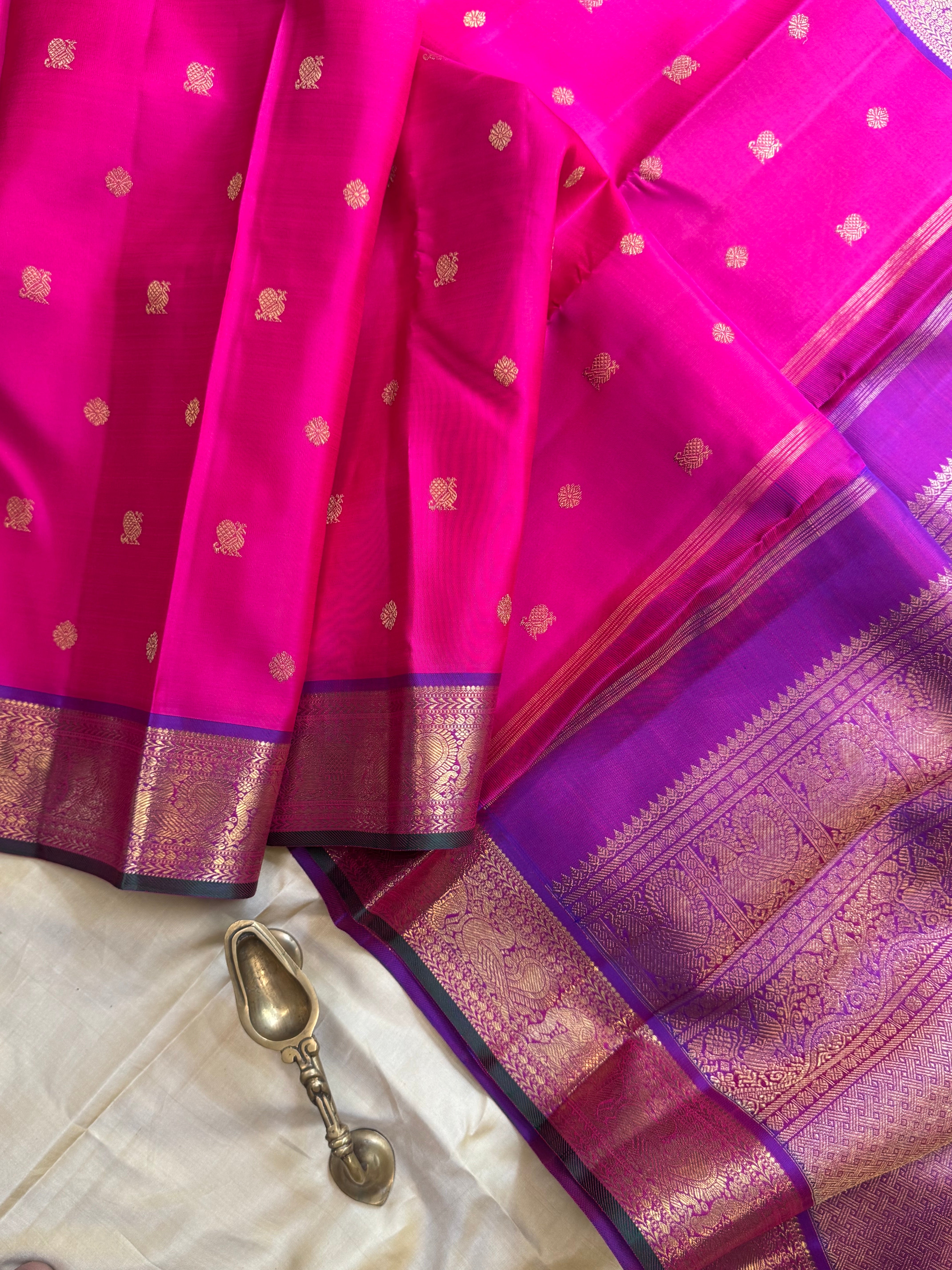 Swapnam : Strawberry pink annam pet / kanjipuram silk