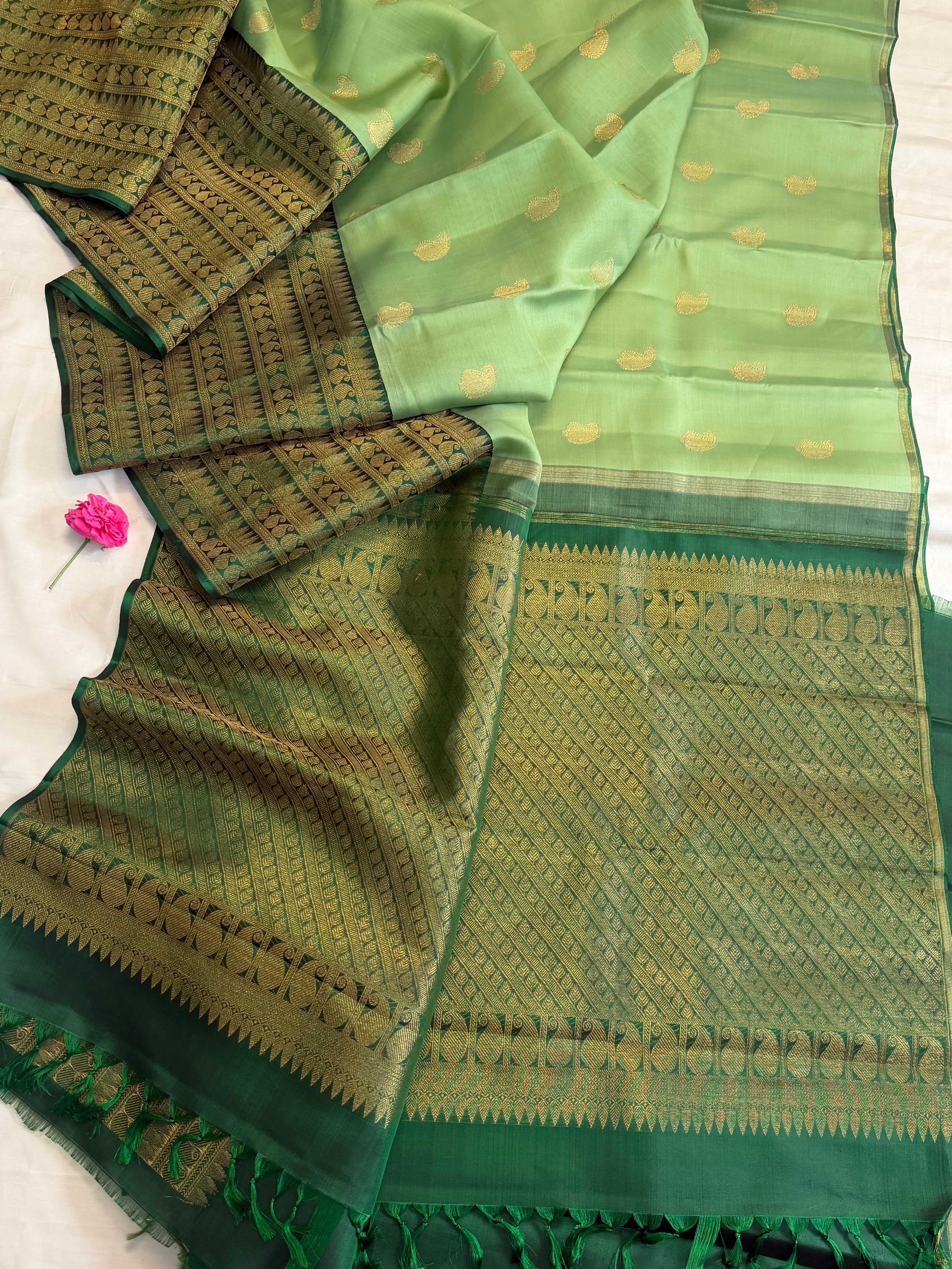 Organza Korvai / pure Zari Kanjipuram